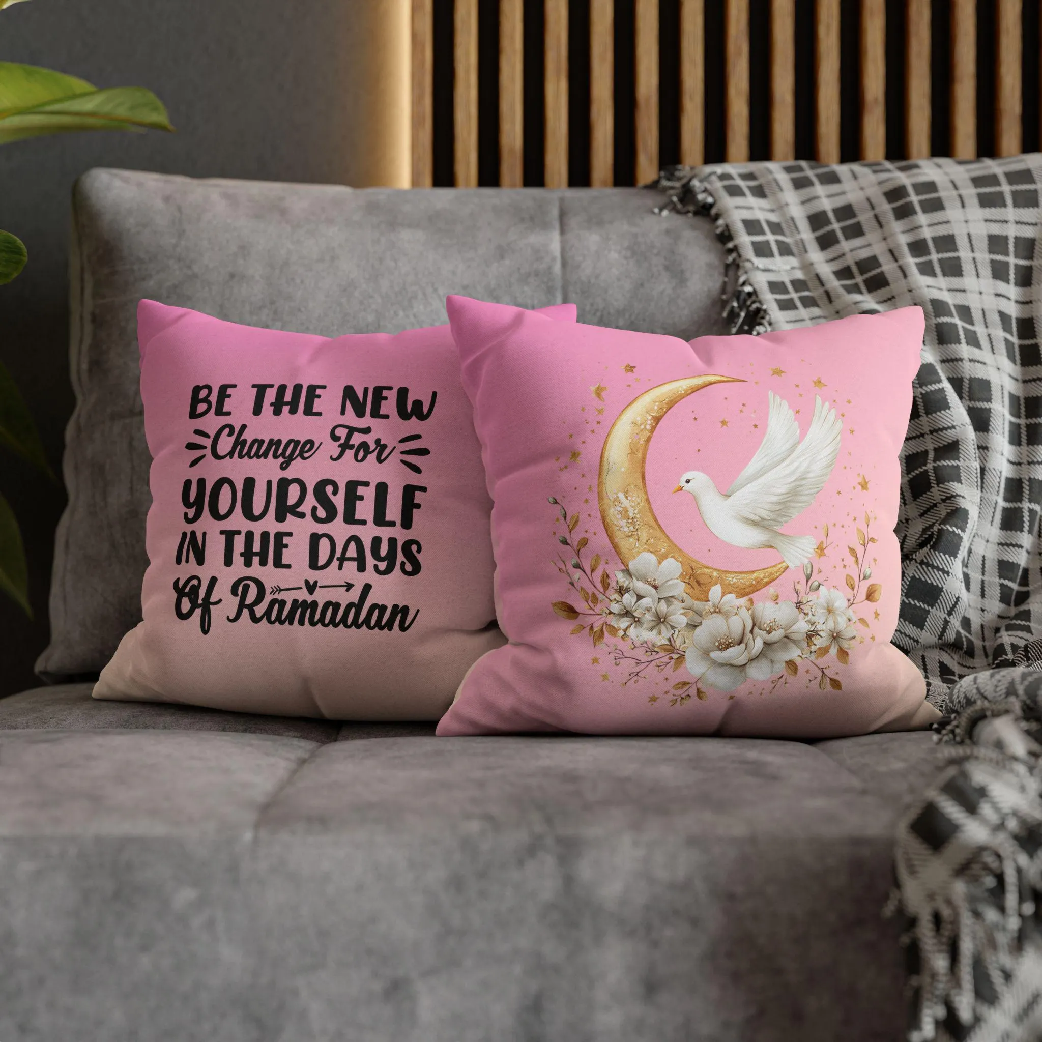 Be The New Change Double Side Ramadan Throw Pillow Cover. Ramadan Decor