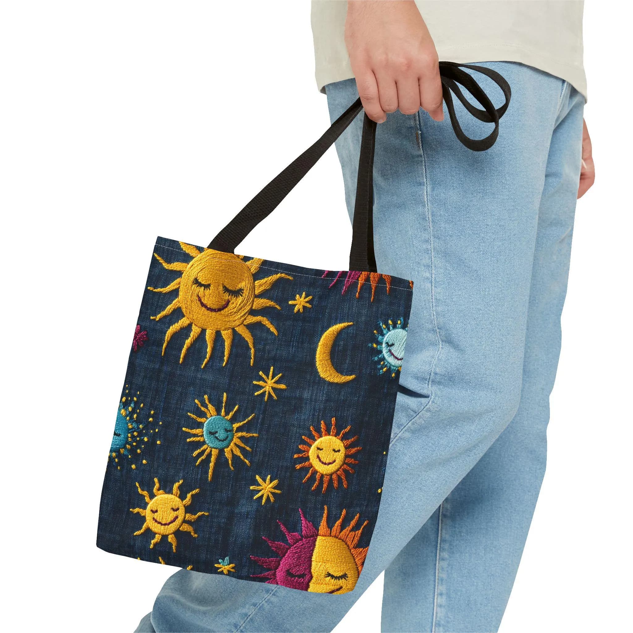Boho Design colorful jeans print tote bag - image 3