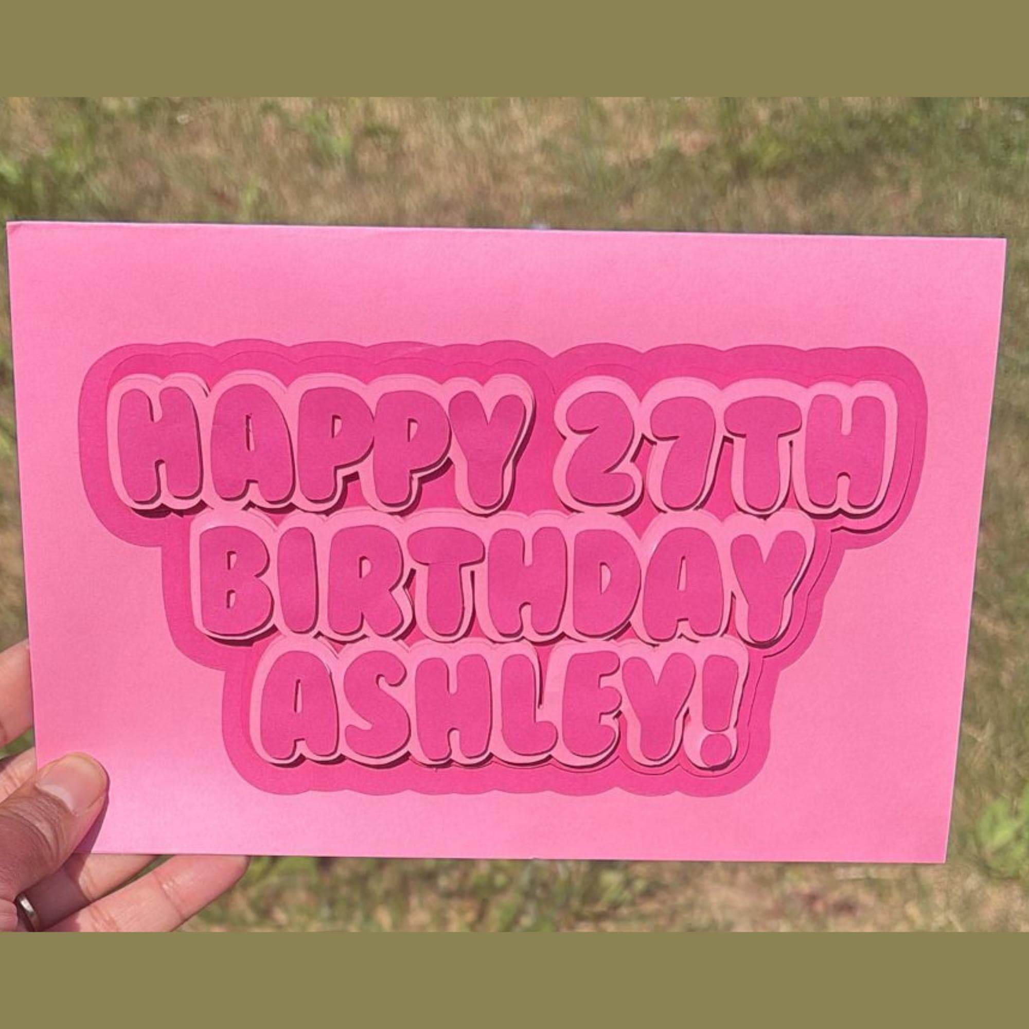 Personalized 3D Birthday Card: Custom Name, Handmade
