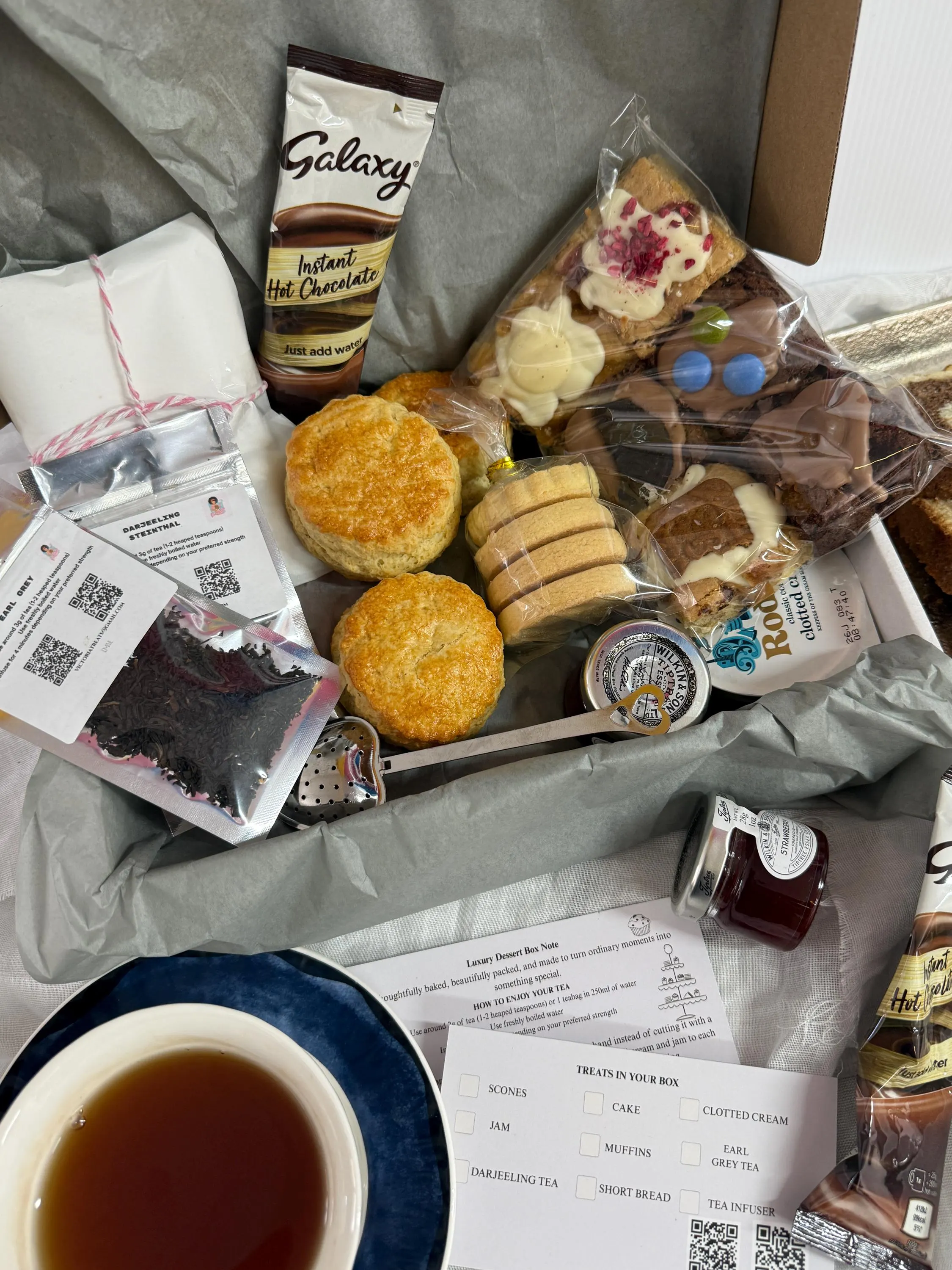 Luxury Afternoon Tea Gift Box UK | Scones, Clotted Cream & Brownies Hamper | Letterbox Tea Treat | Birthday, Thank You, fathers Day Gift - image 3