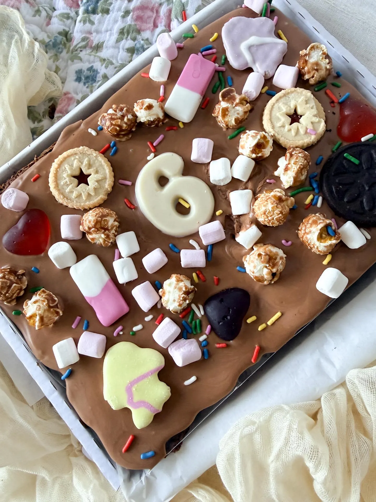 Loaded Birthday Brownies Slab: Marshmallows, Sweets, Gummy Bears - image 3