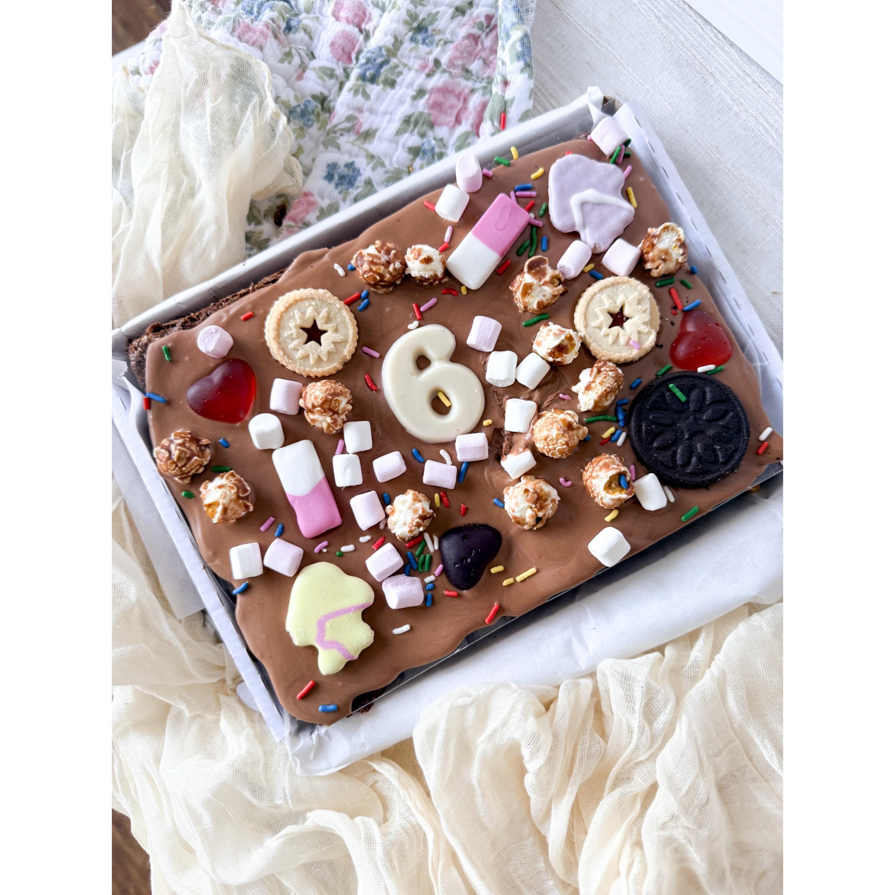 Loaded Birthday Brownies Slab: Marshmallows, Sweets, Gummy Bears - image 4