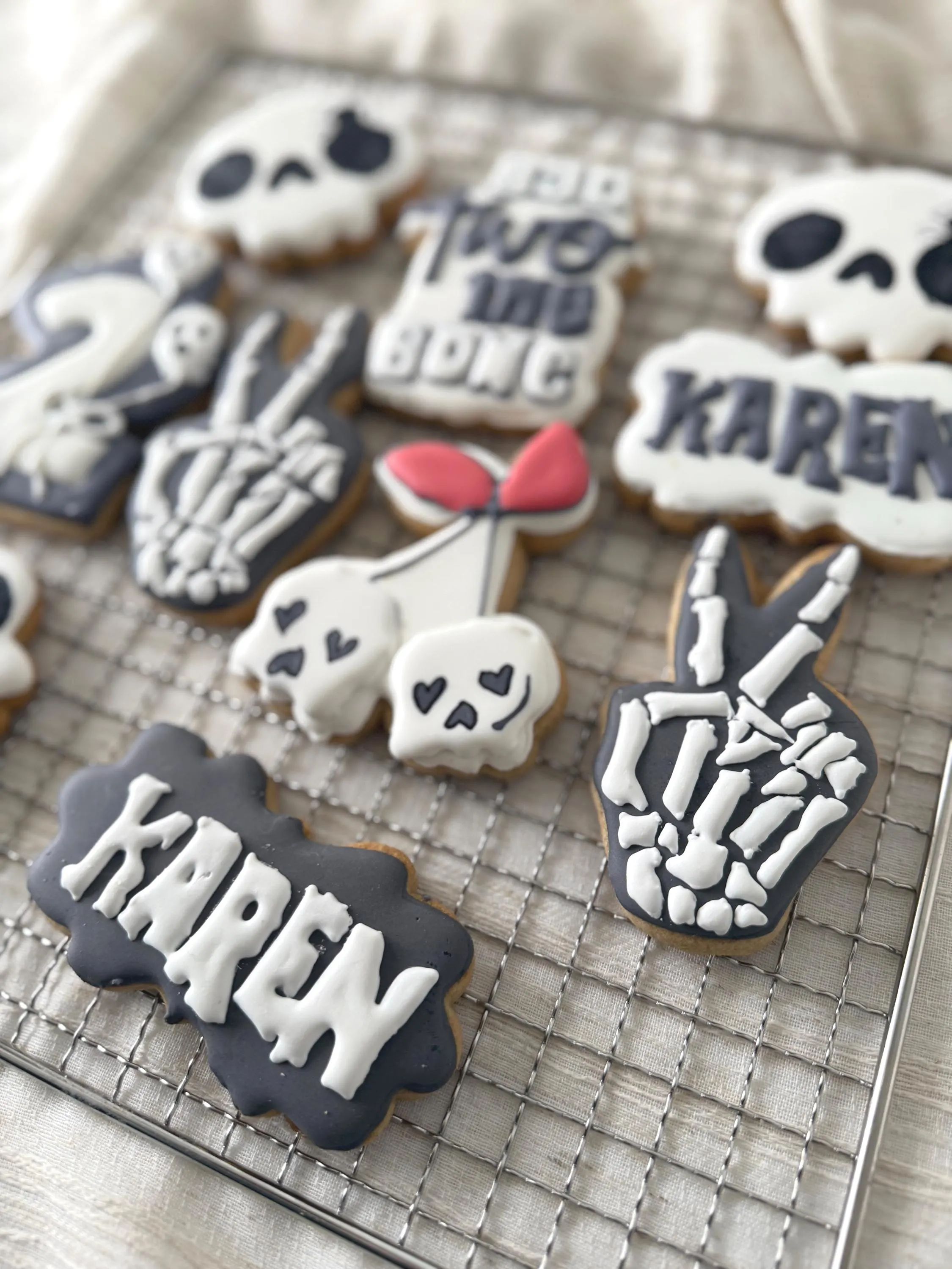 bad two the bone cookies/ 2 year old birthday/halloween birthday/ - image 4