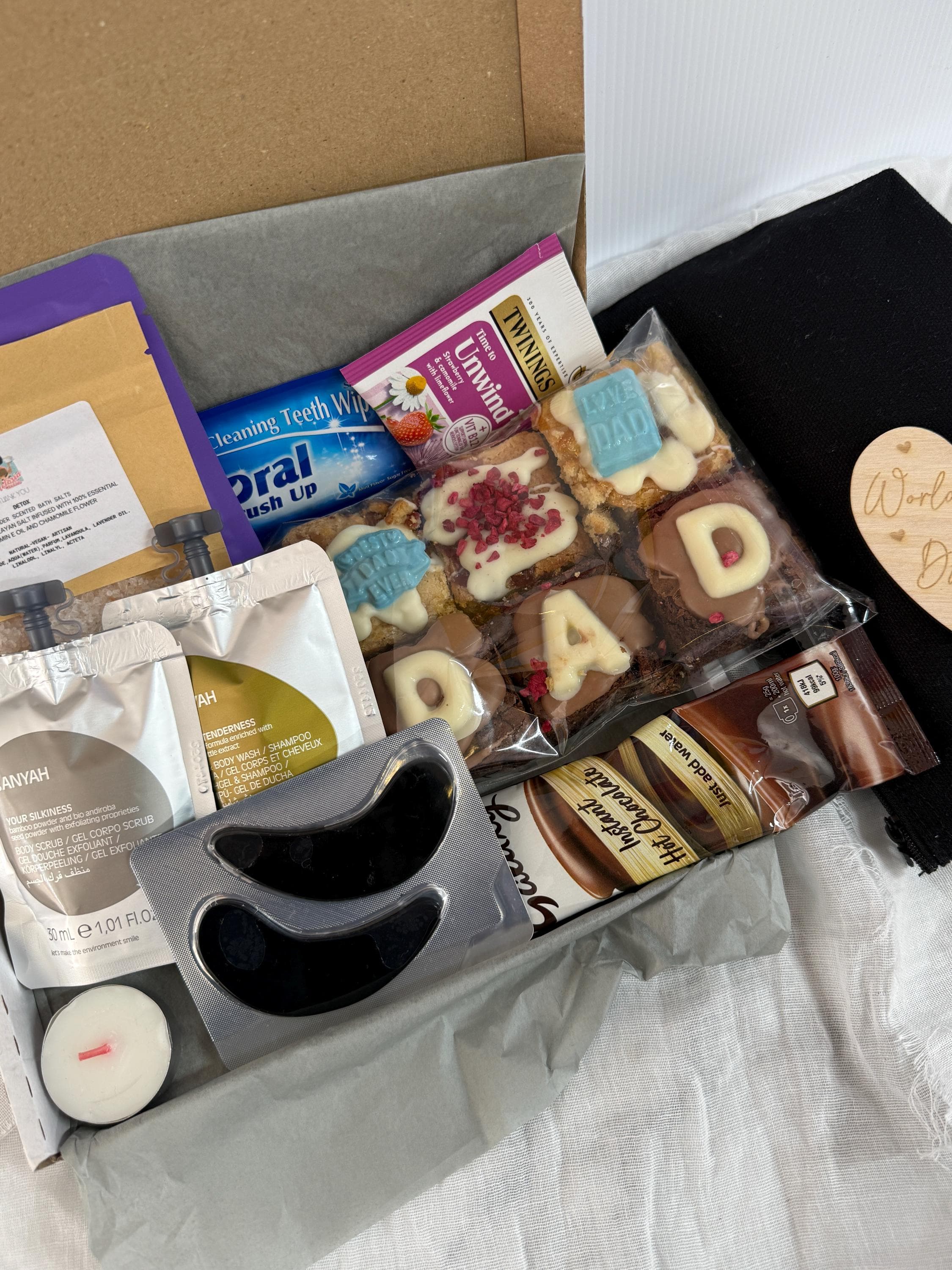 Luxury Mens Self Care Gift Box | Brownie & Pamper Hamper | Birthday Gift for Him | Boyfriend, Husband, brownie gift box - image 4