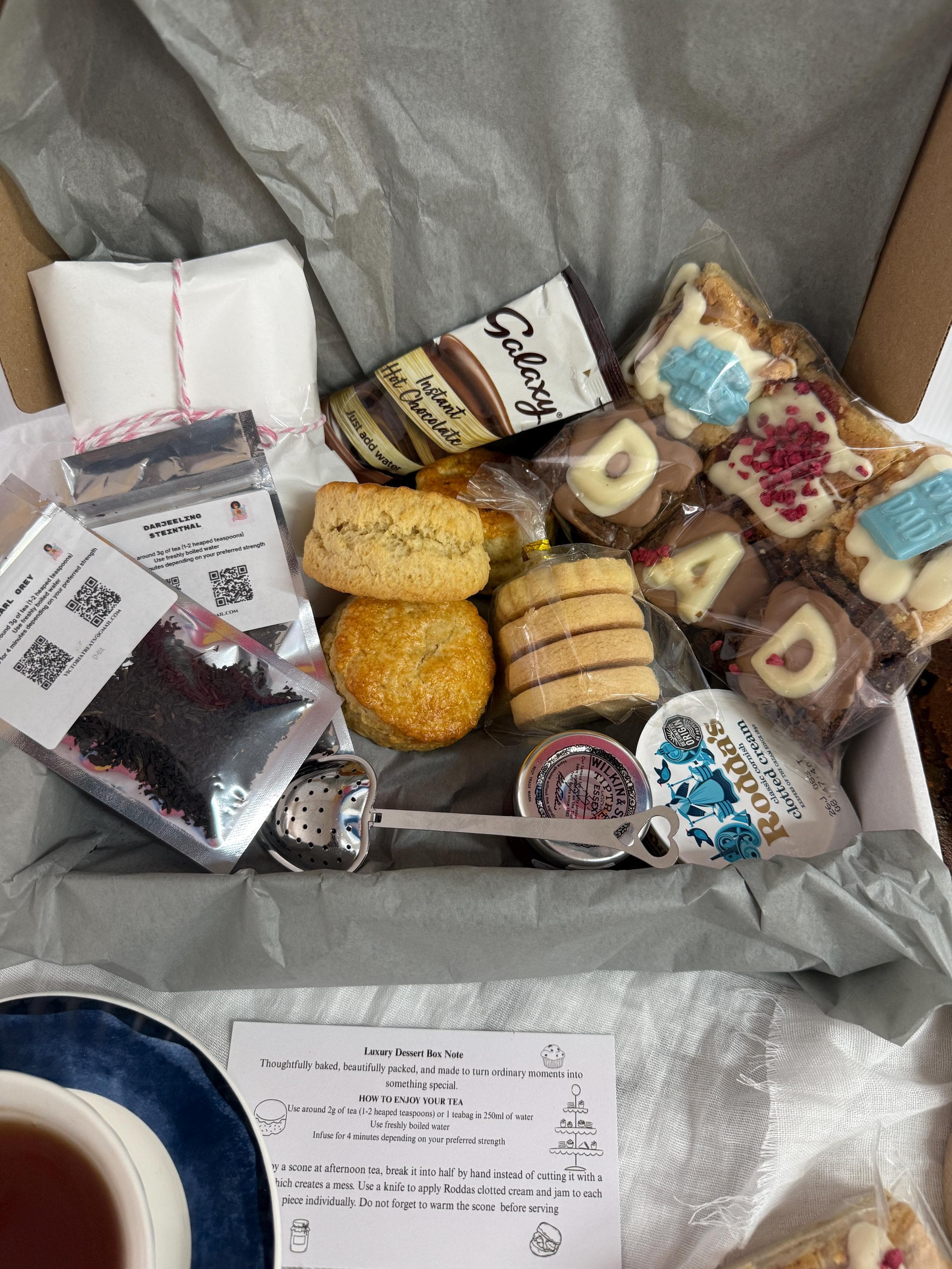 Luxury Afternoon Tea Gift Box UK | Scones, Clotted Cream & Brownies Hamper | Letterbox Tea Treat | Birthday, Thank You, fathers Day Gift - image 2