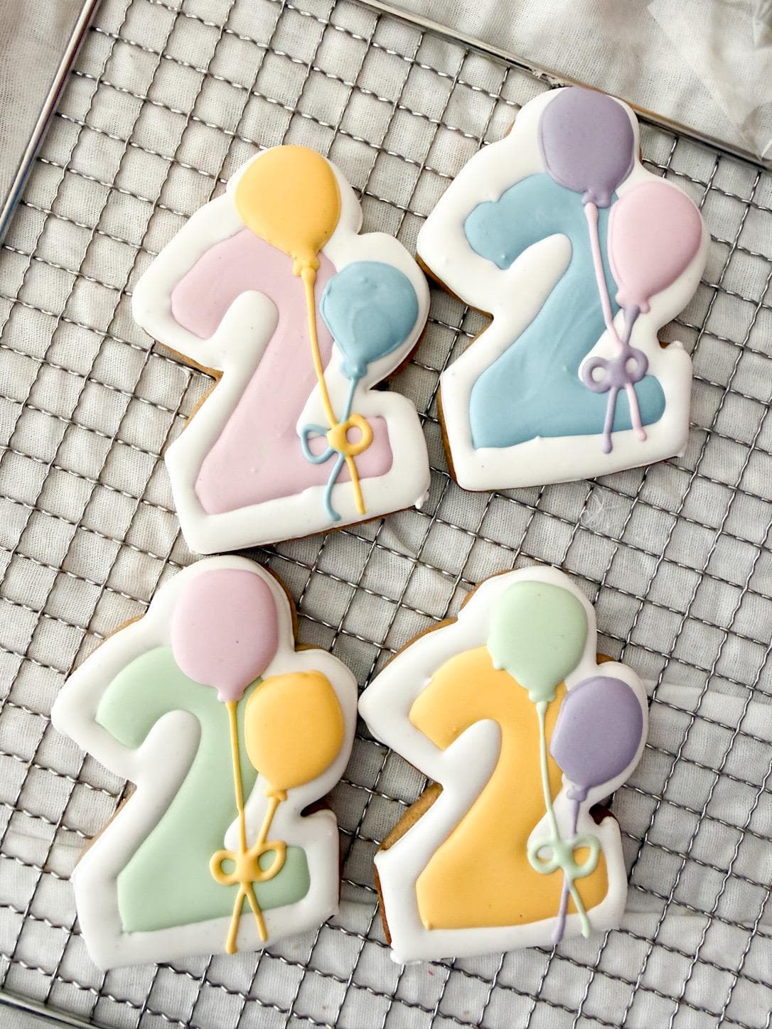 Birthday Unicorn Cookies, Rainbow Birthday Biscuits, Girls 2nd Birthday Party Favours, Pastel Unicorn Party Cookies, - image 3