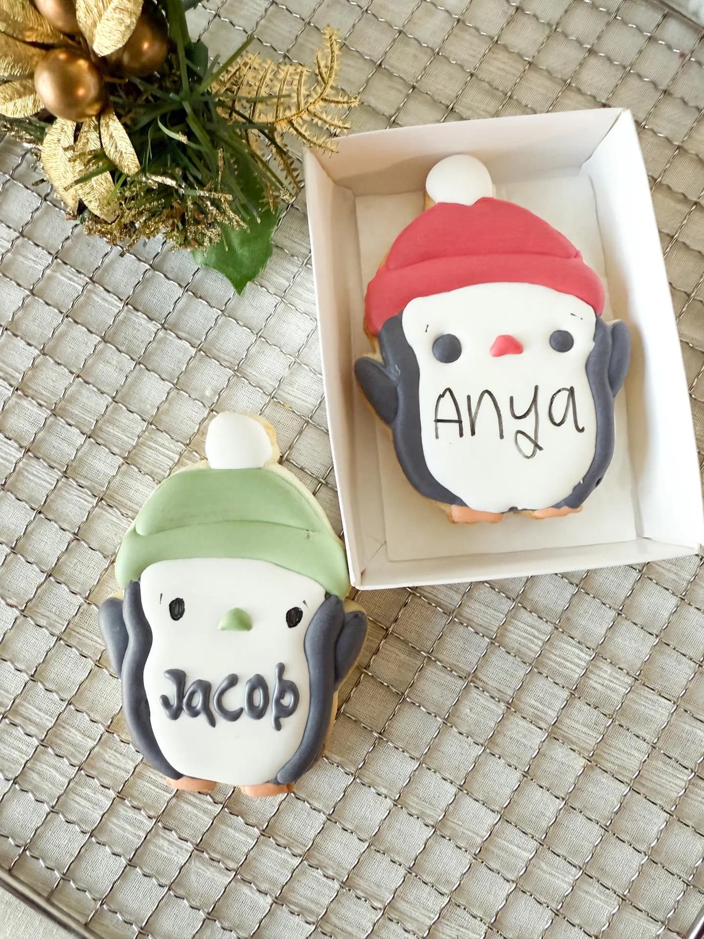 Personalised Penguin Christmas Cookie • Custom Name Cookie Christmas cookies -Penguin Stocking fillers-Teacher gift - image 3