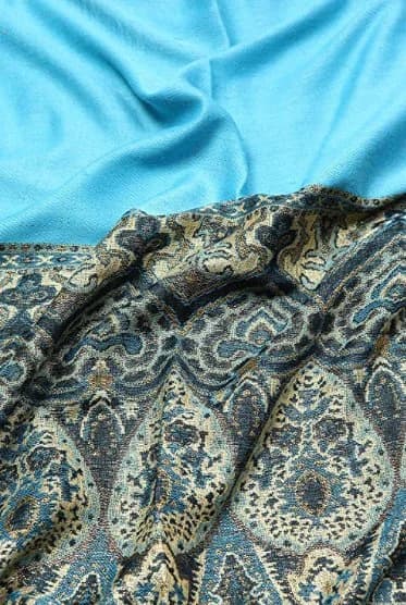 Turquoise Blue Paisley Pashmina Scarf | Wrap | Shawl | Festival | African Head | Prayer | Gypsy | Bridal | Royal Blue | Mens | Alice Blake - image 4