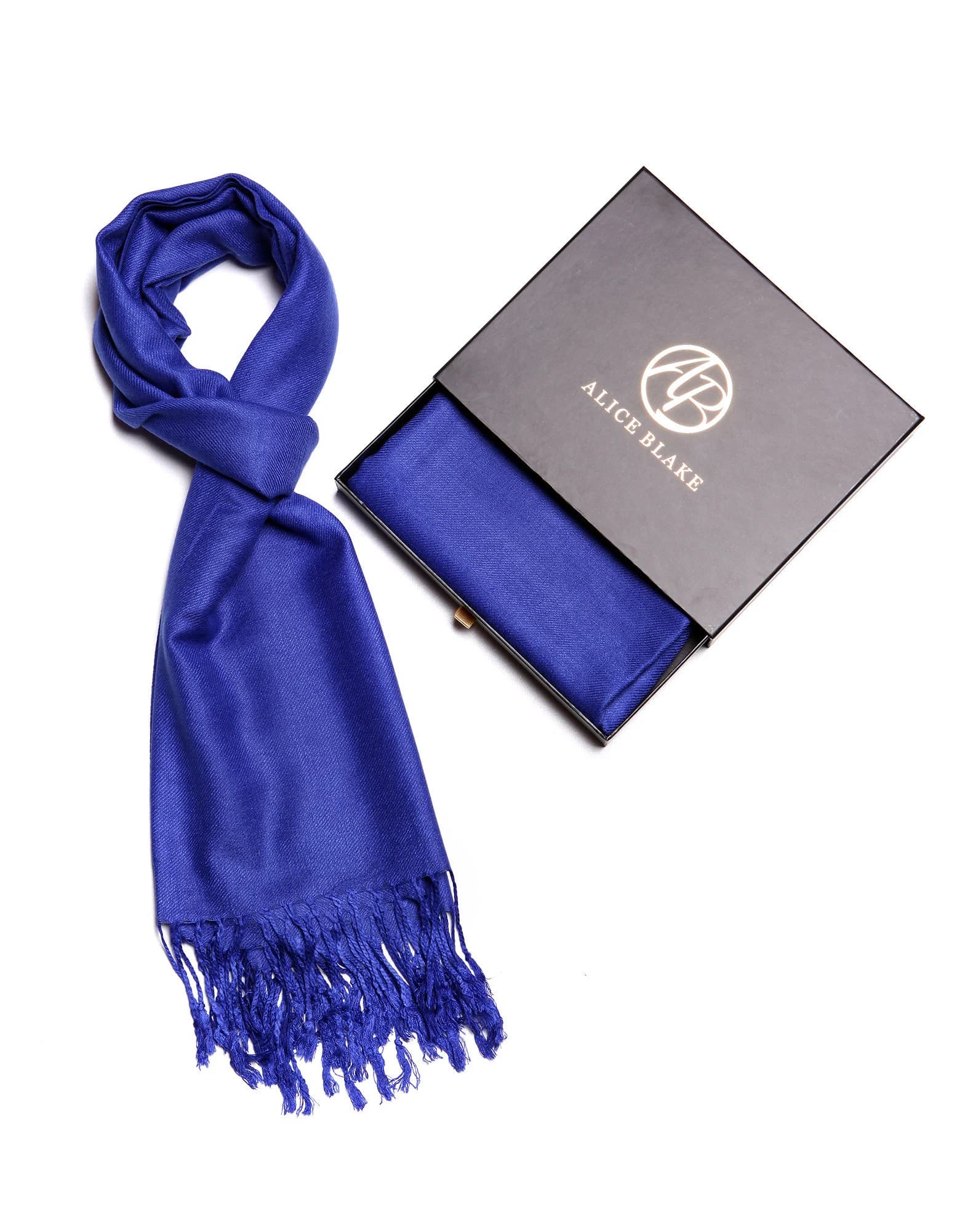 Royal Blue Pashmina Scarf | Shawl | Festival | Prayer Shawl | Hijab | Rave | Blue Bridal Shawl | Wedding | Mens | Evening Wrap | Alice Blake - image 3