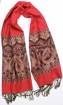 Burgundy Paisley Pashmina Scarf | Shawl | Festival | Prayer | African Headwrap | Hijab | Rave | Silk | Dark Red | Mens |Alice Blake | Maroon - image 4