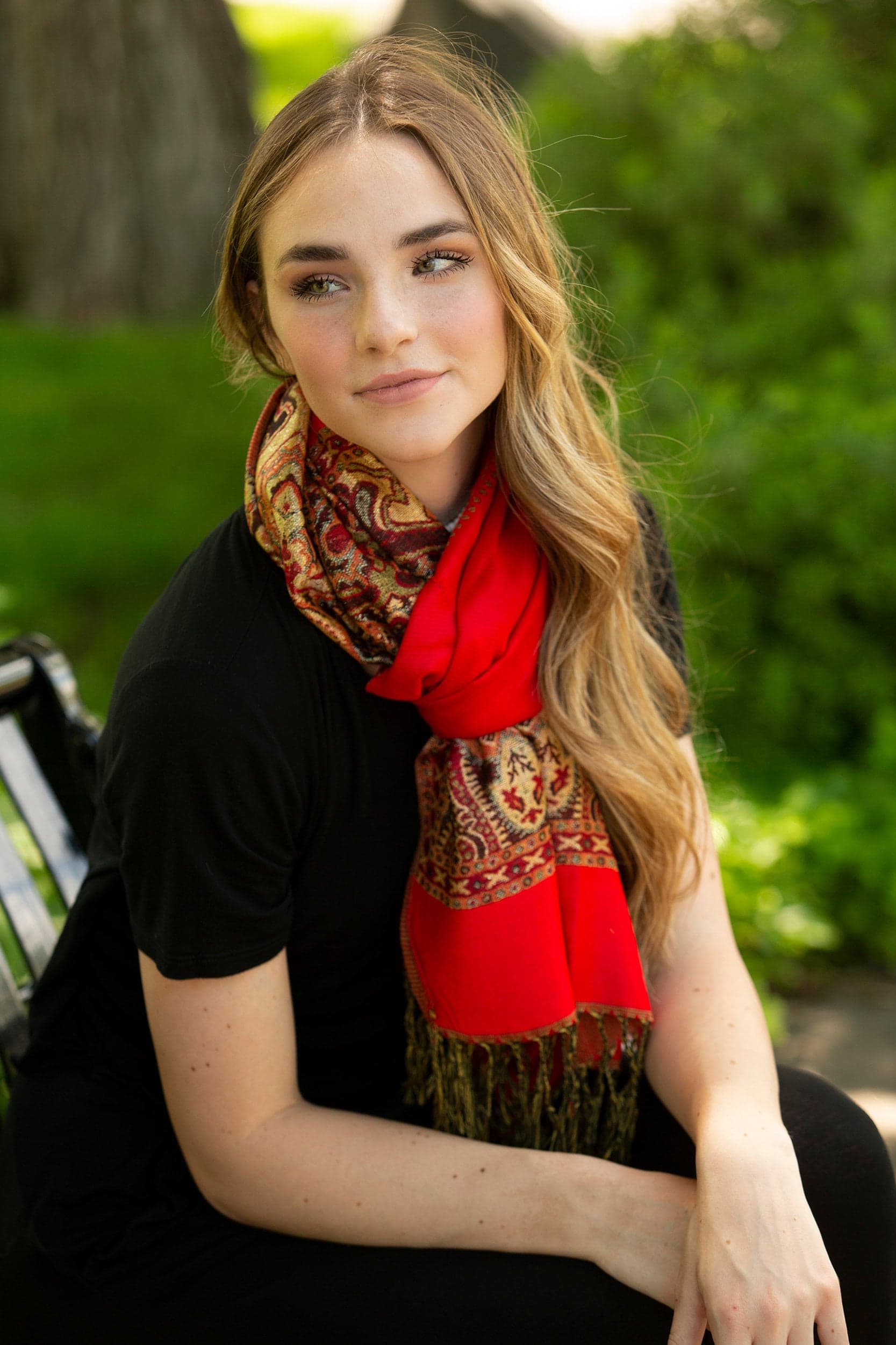 Burgundy Paisley Pashmina Scarf | Shawl | Festival | Prayer | African Headwrap | Hijab | Rave | Silk | Dark Red | Mens |Alice Blake | Maroon - image 3