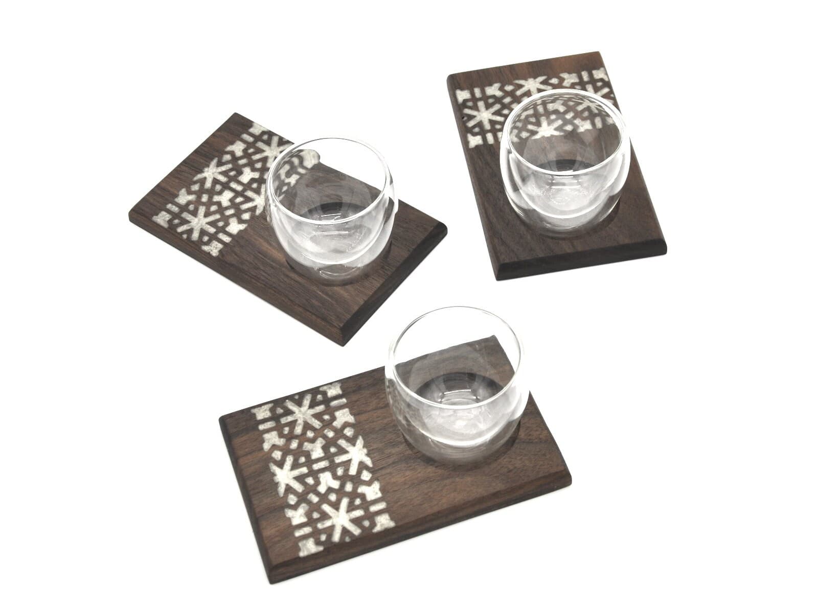 Walnut Coaster: Pearl White Epoxy Inlay, Cup Holder - image 2