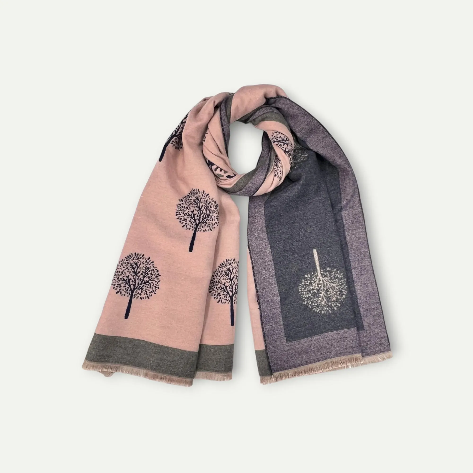 Tree of Life cashmere blend scarf with optional embroidery - gift, christmas present for her - image 2