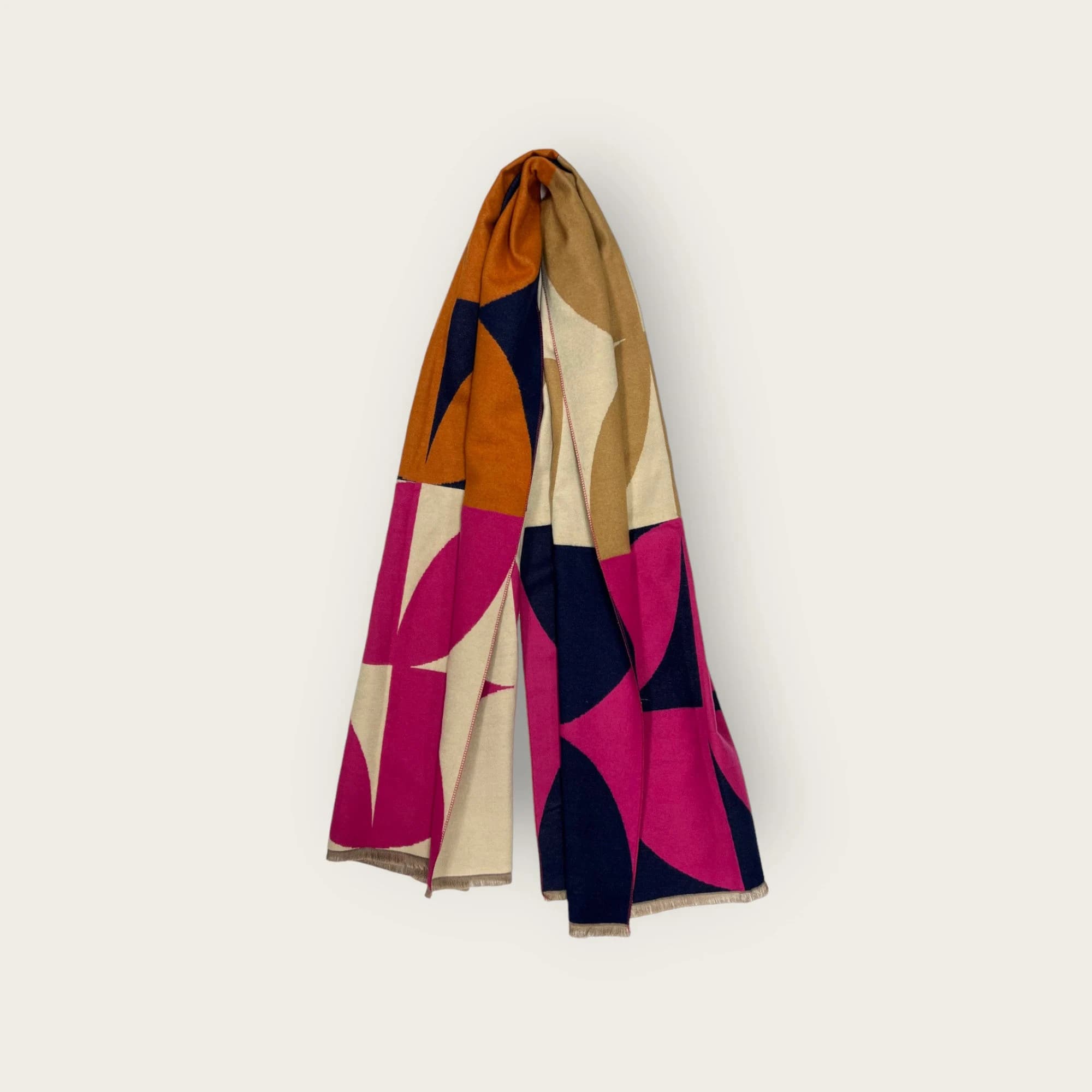 Retro Floral Print Cashmere Blend Scarf - Winter Blanket Scarf