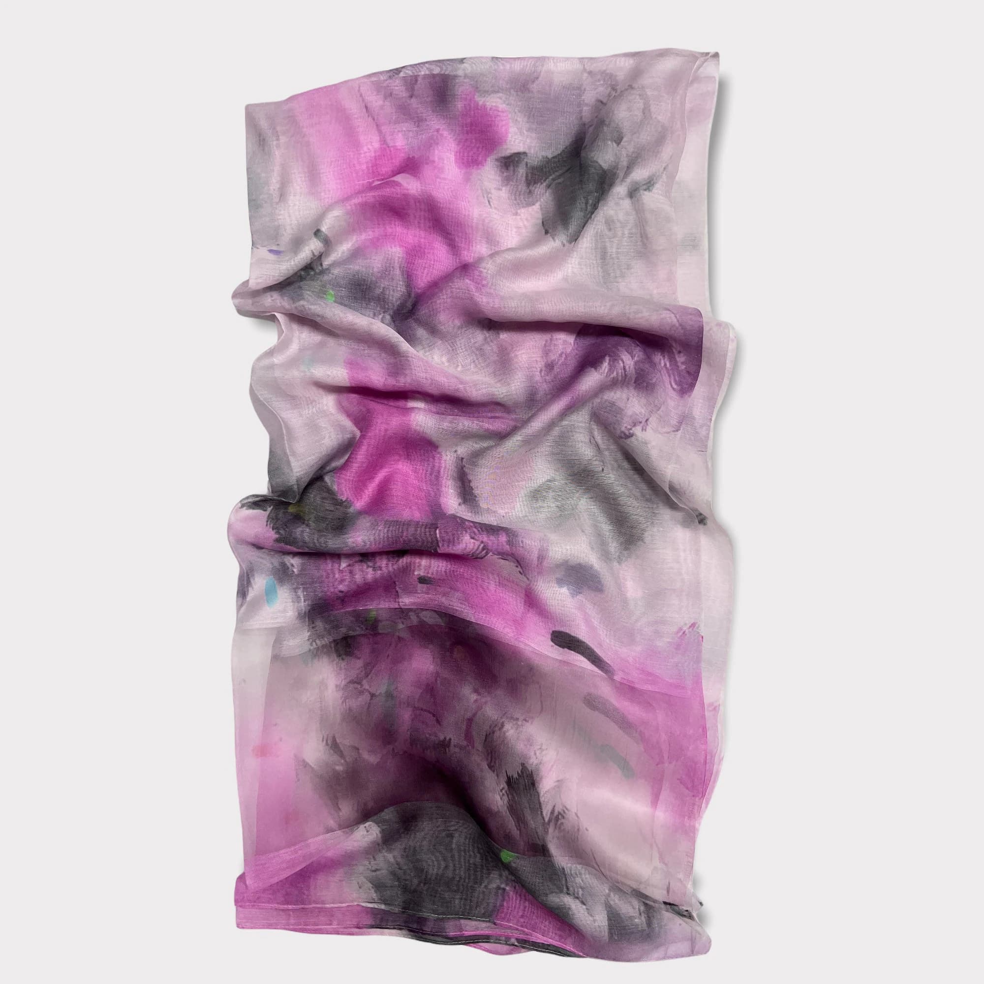Silk Organza Flower Print Scarf: Bridesmaid Wedding Accessory - image 3