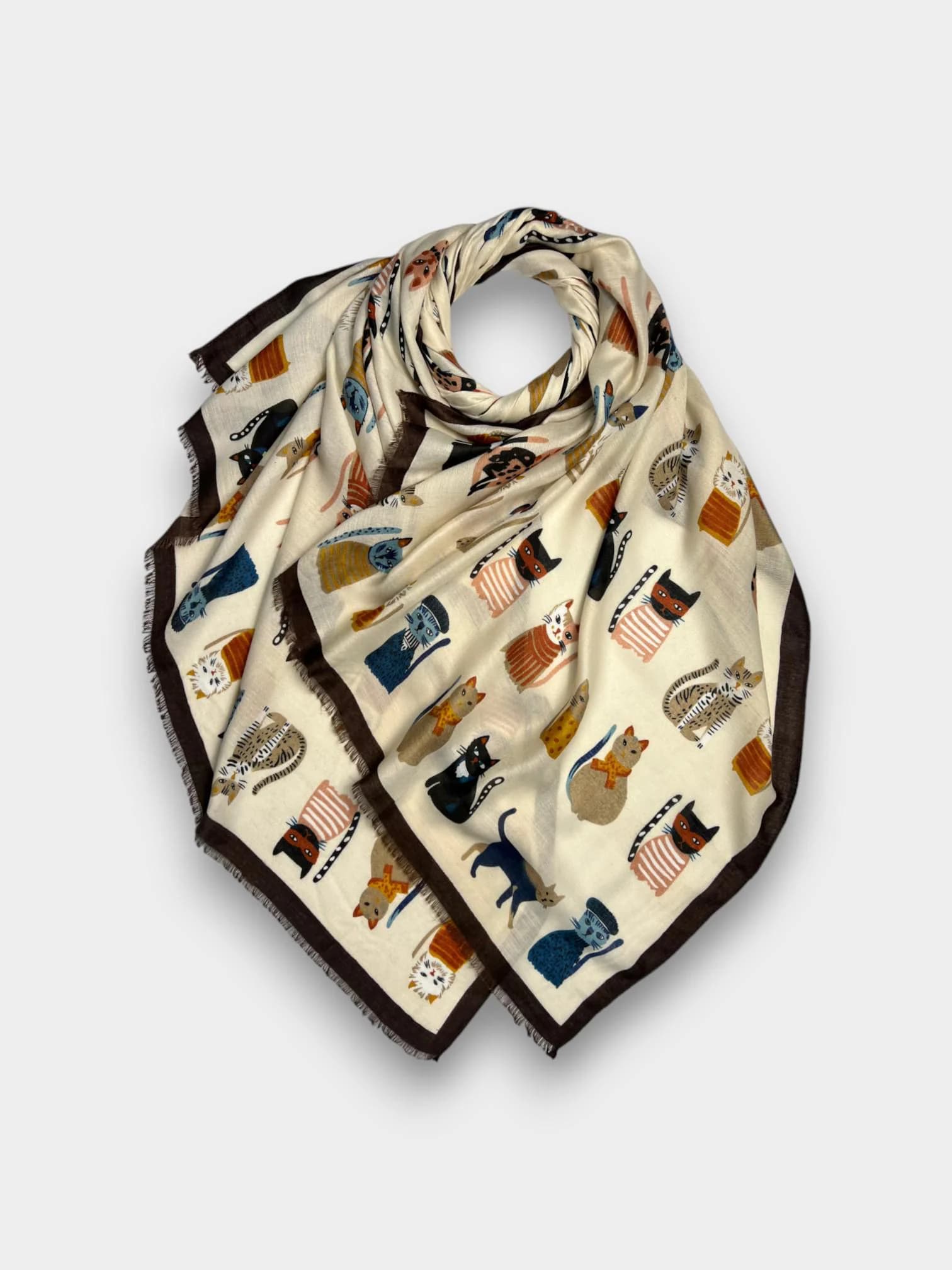 Cat Lover Scarf: Supersoft Cotton Blend, Playful Feline Print - image 3