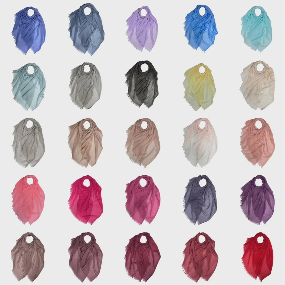 Plain Cotton Modal Scarf finished with fringes | Unisex scarf | Available in 19 colours