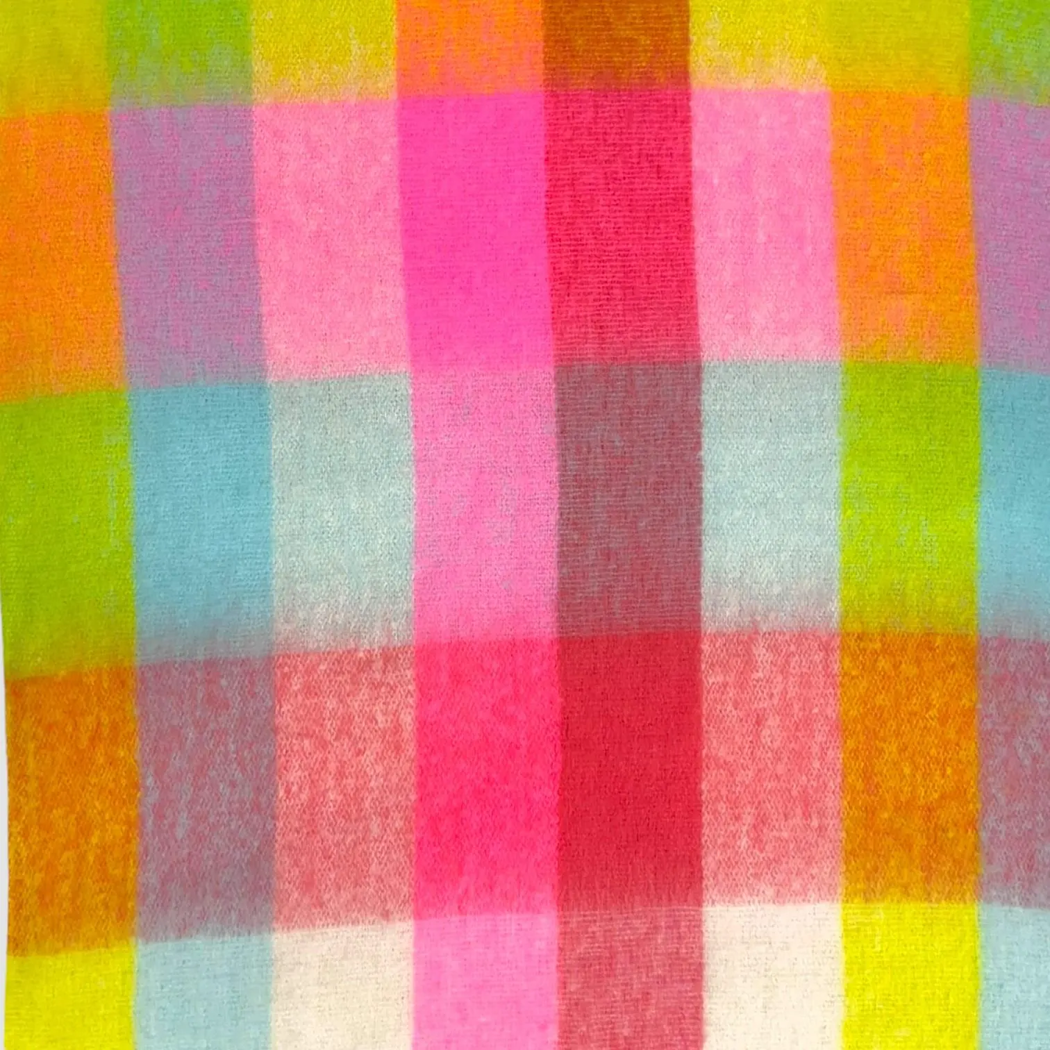 Neon Plaid Wool Blend Scarf: Soft Winter Accessory - image 3