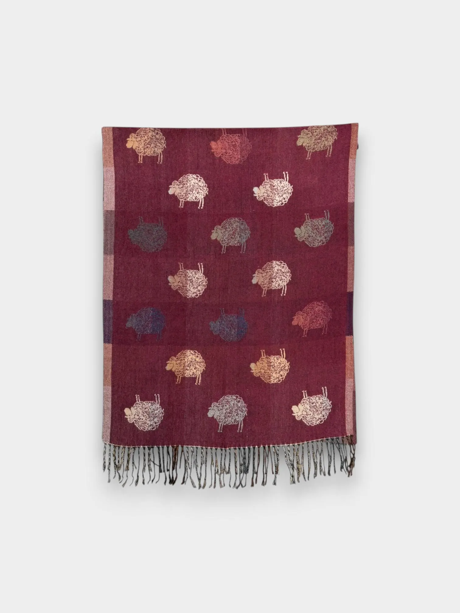 Cute Doodle Sheep Print Scarf with Optional Embroidered Initials | Cosy Woven Winter Scarf |  Women’s Gift Scarf - image 5