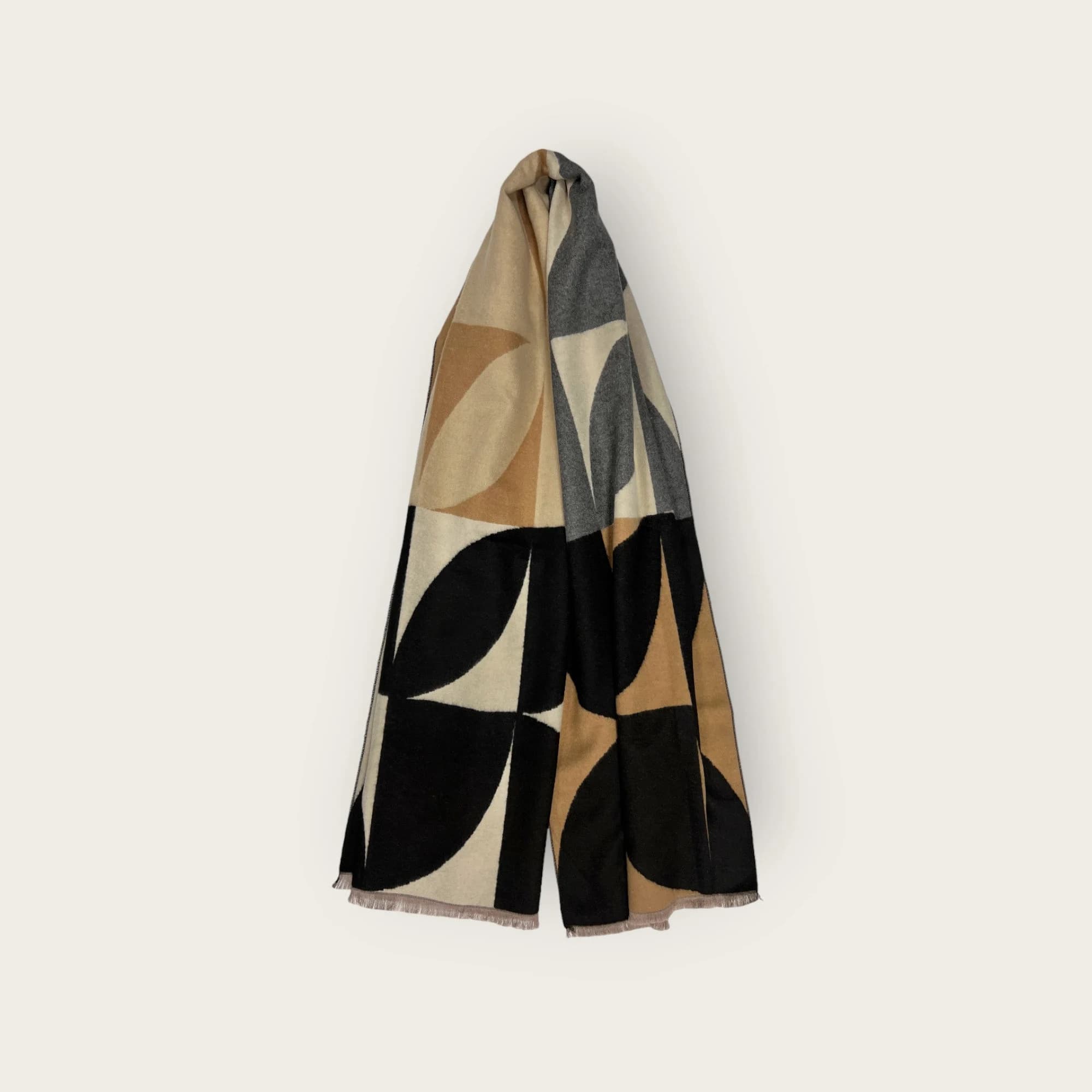 Retro Floral Print Scarf: Cashmere Blend Winter Blanket Scarf