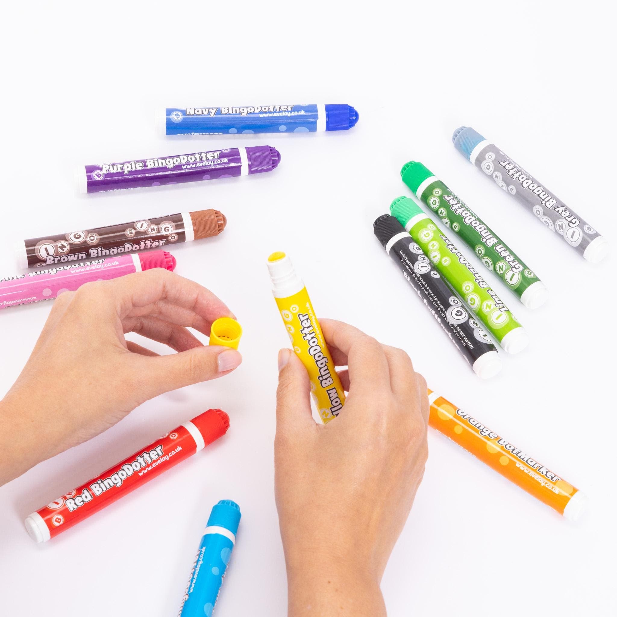 12 bingo Dabbers Coloured Markers Felt Dot  Mixed Pens Ticket Dabbers Non Drip - image 3