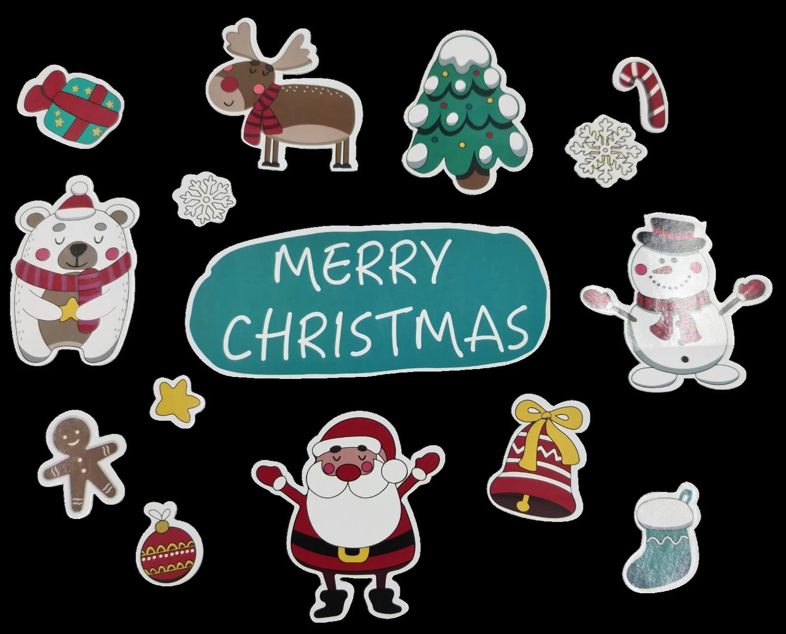 Christmas Magnets Fridge Santa Snowman Reindeer Snowflake Star Magnetic 13 x - image 3