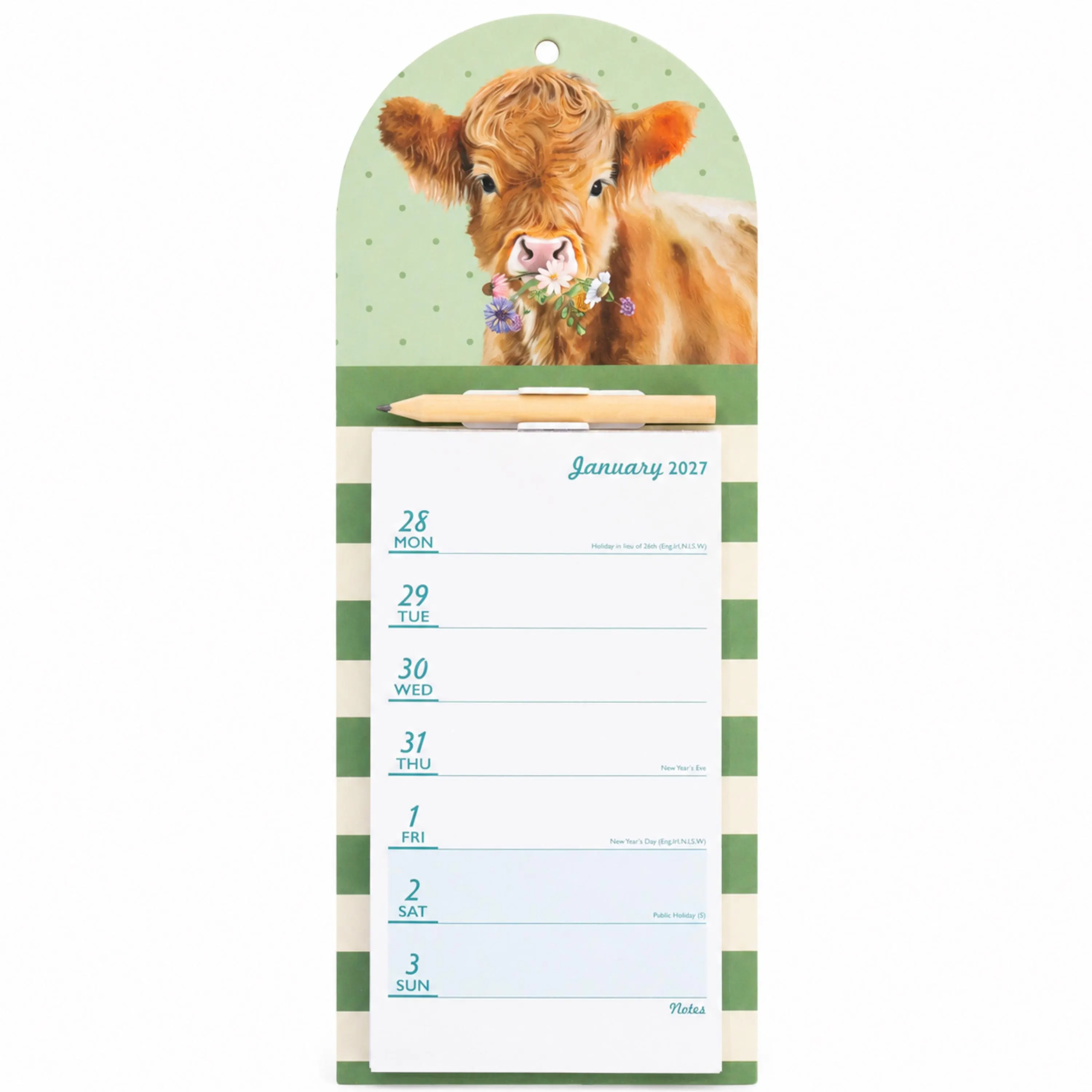 2027 Calendar Magnetic Fridge Weekly Planner Organiser Meal Notes & Pencil - image 5