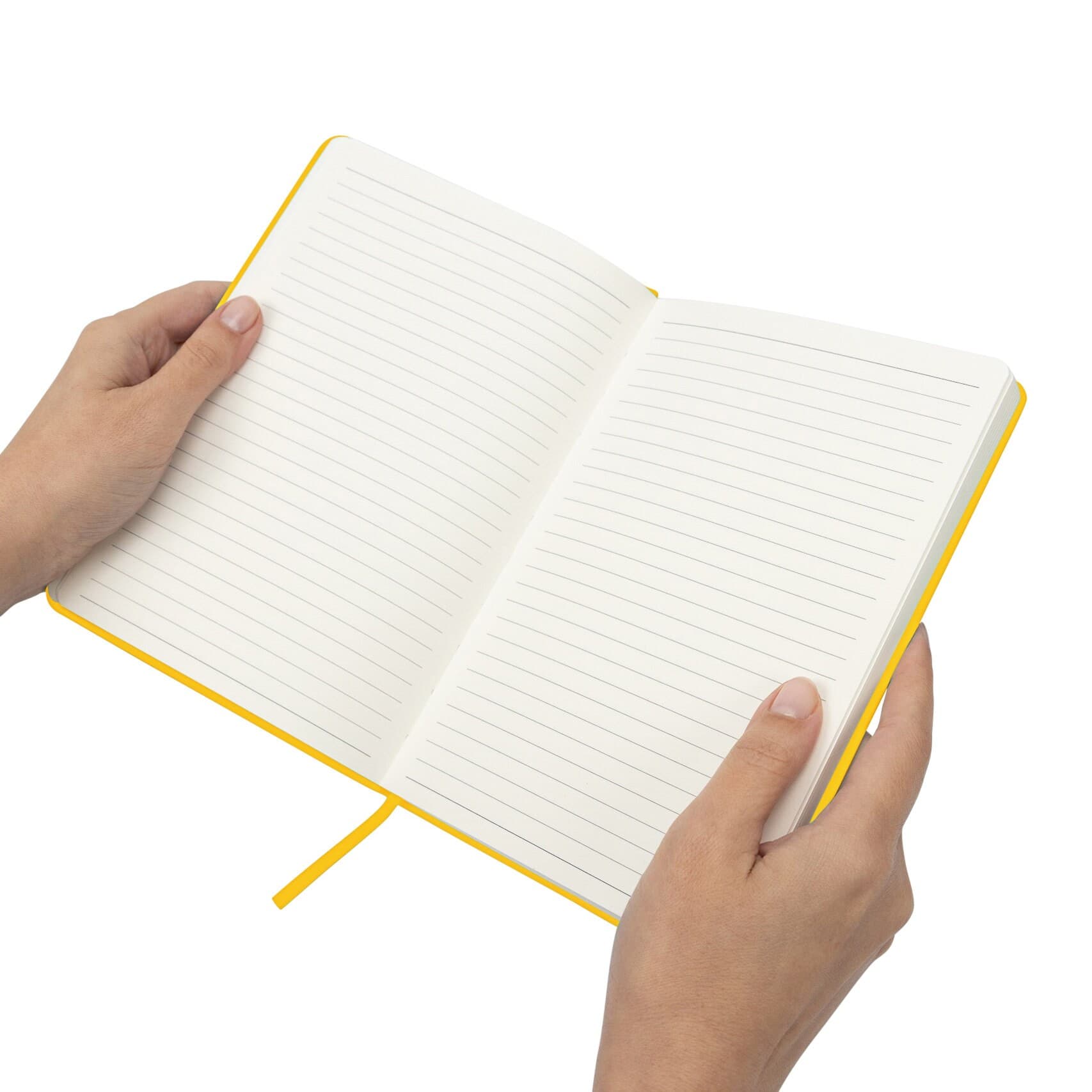 Yellow A5 Hardback Notebook, Lined Journal with Ribbon - image 3