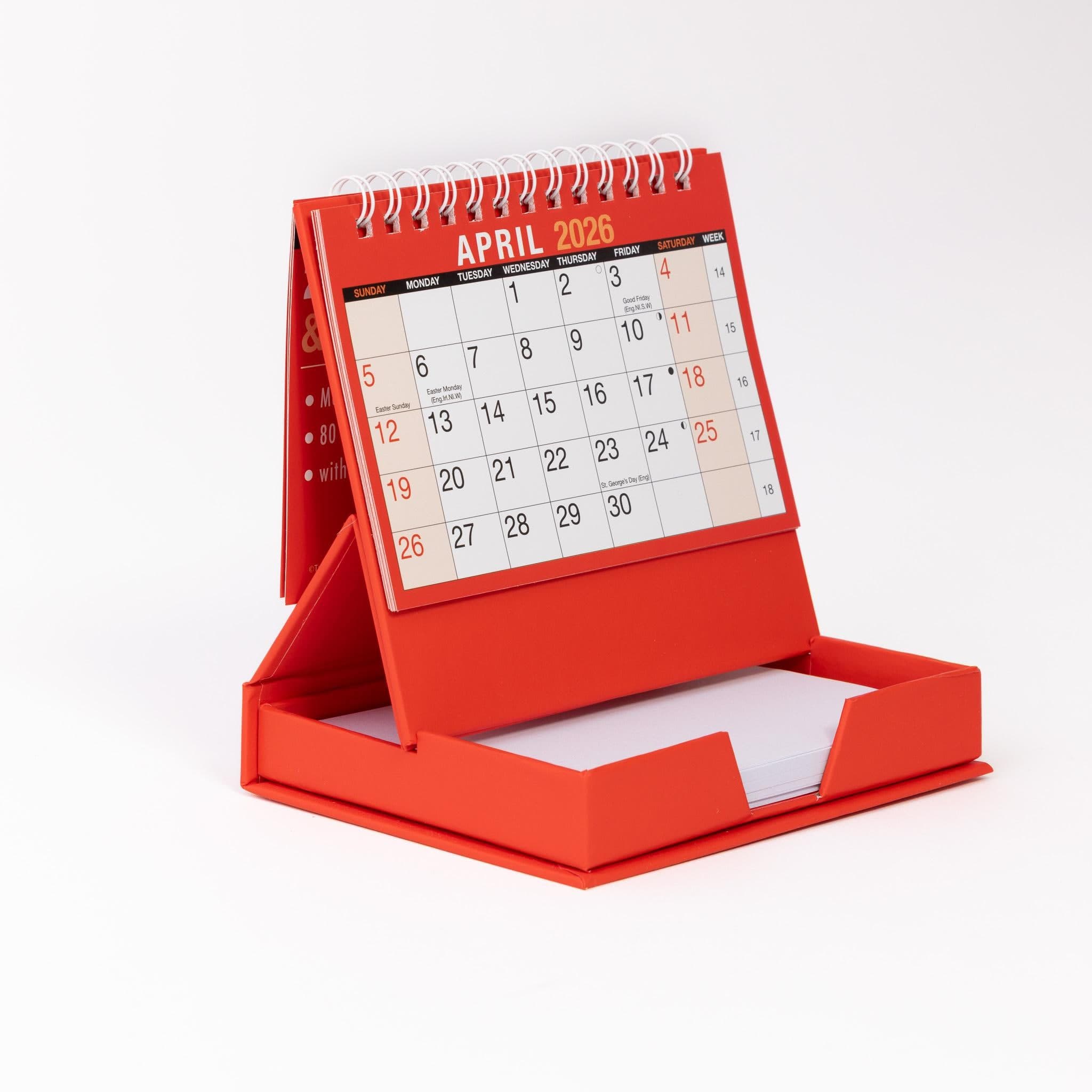 2026 Month To View Stand Up Desk Top Free Standing Calendar Planner & memo Pad - image 5