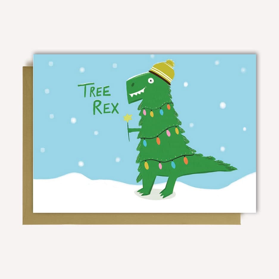 festive Christmas greeting card Dinasour made in uk - image 5