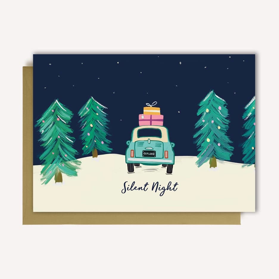 greeting card silent night made in uk comes with envelope A6 fully recyclable - image 3