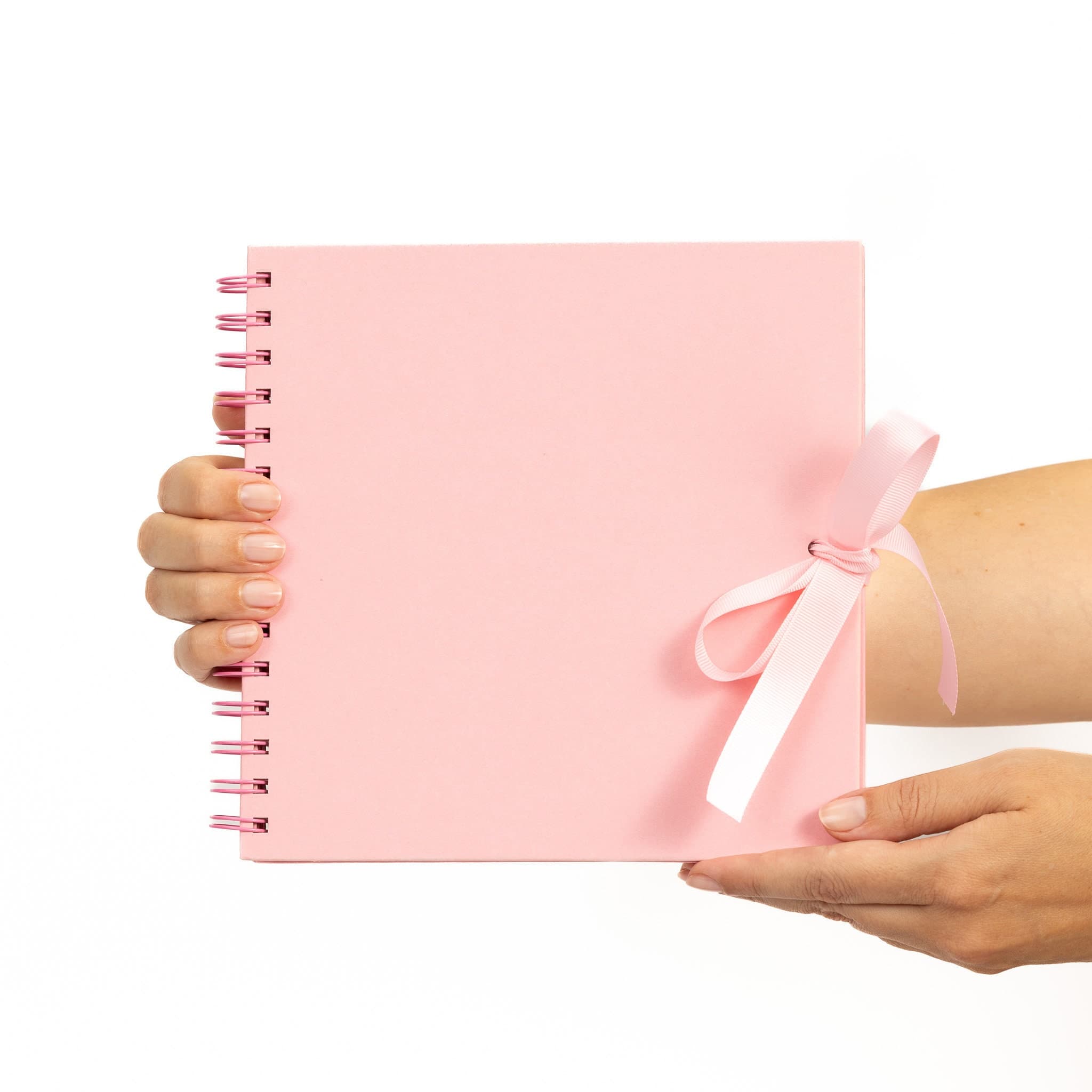 Kraft Paper Scrapbook Album: 8 inch Square Spiral Bound with Ribbon