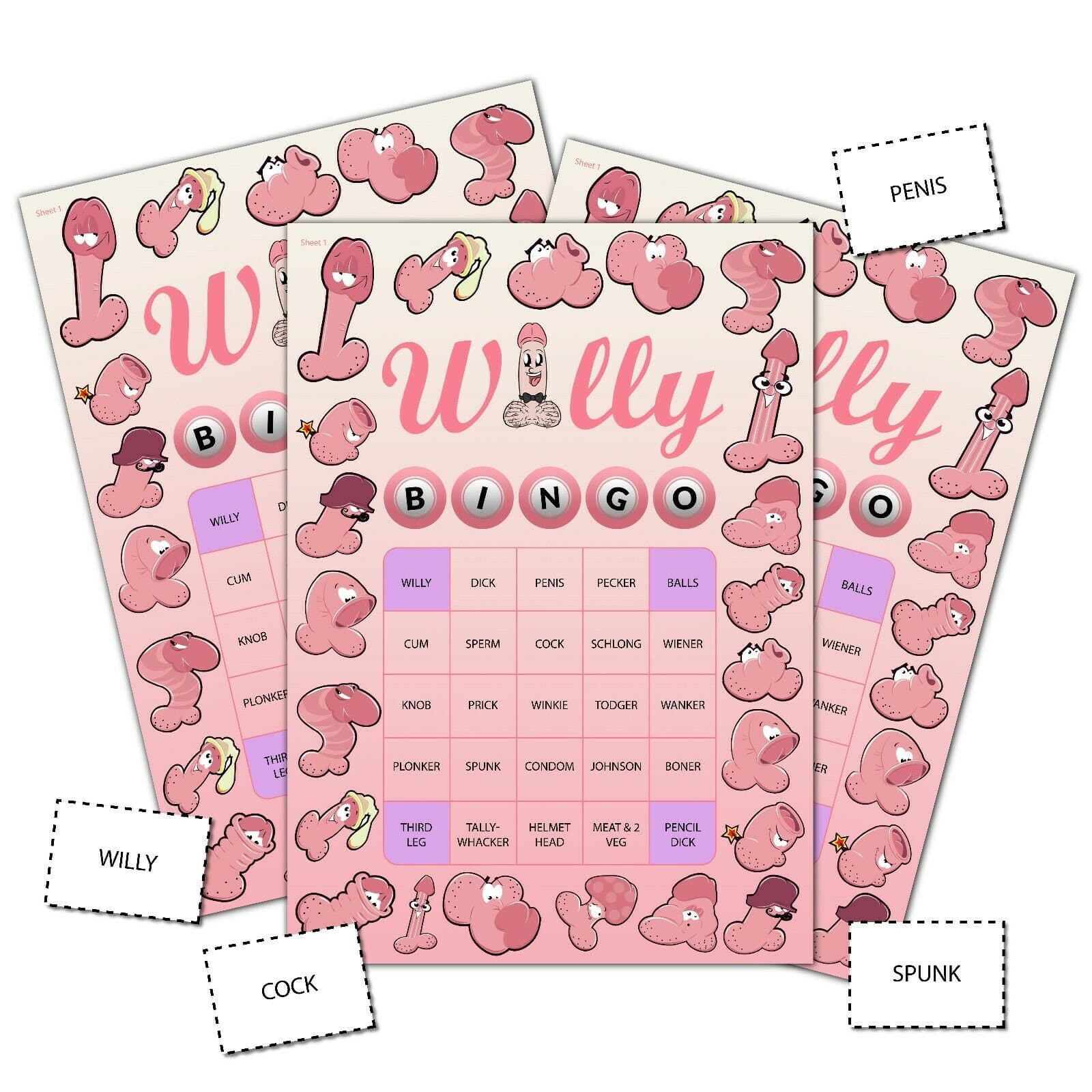 Willy Bingo Game: Funny Hen Night Party, 12 Players
