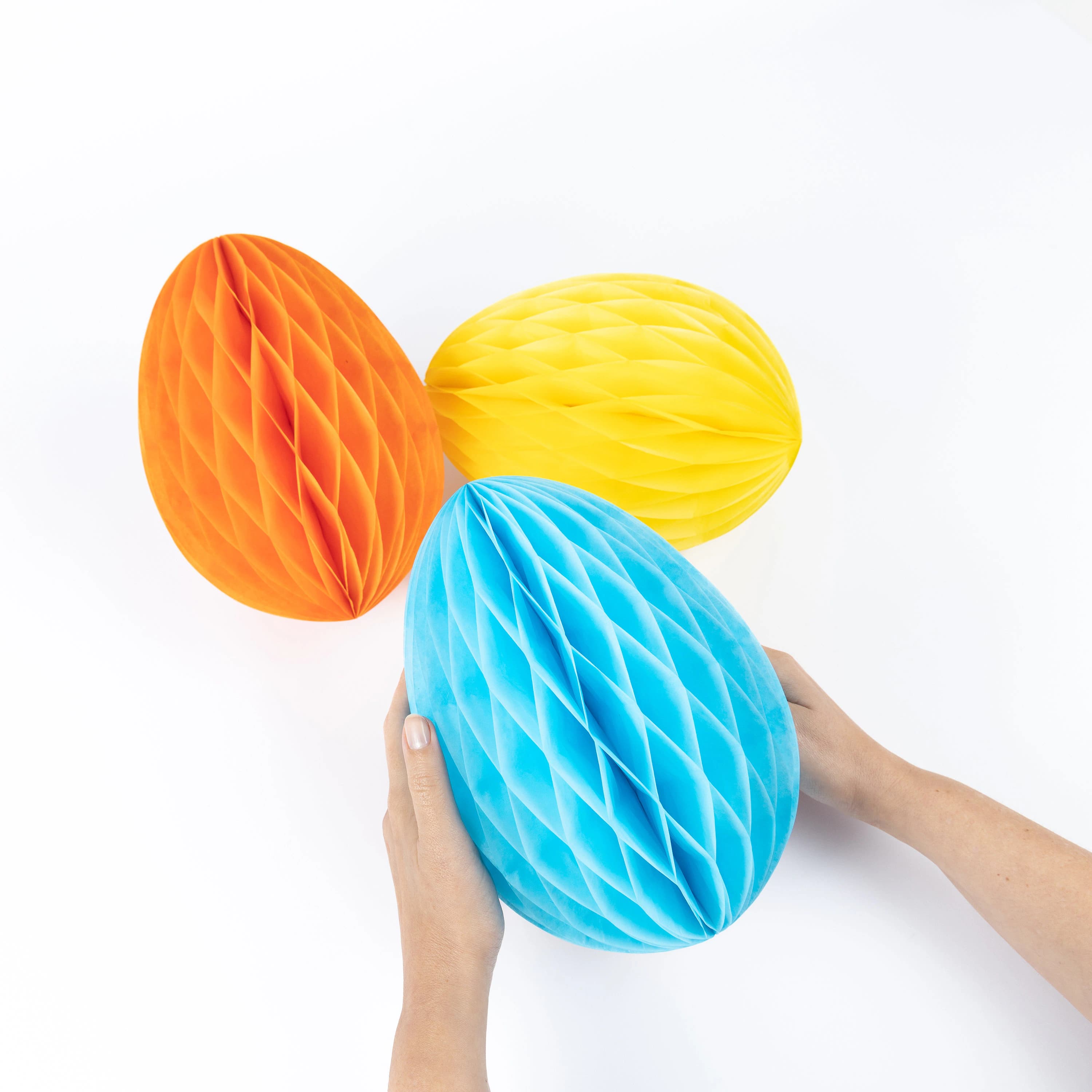 3 X 25cm Large Honeycomb tissue Paper Easter Egg Hanging Decorations Party Wedding Tree - image 5