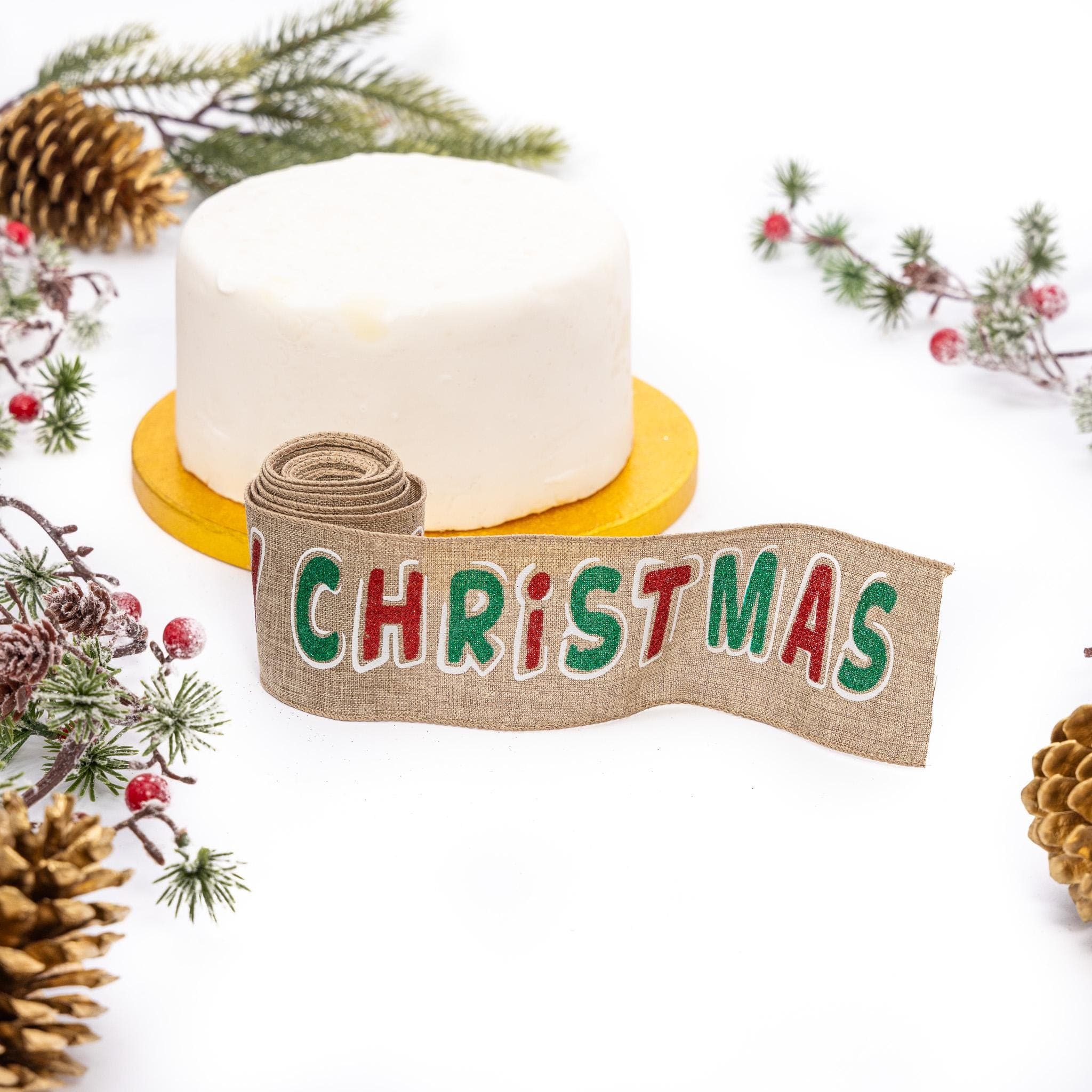 Christmas Cake Ribbon Frills Decoration Wired Band Traditional 1 Yard Lengths - image 5