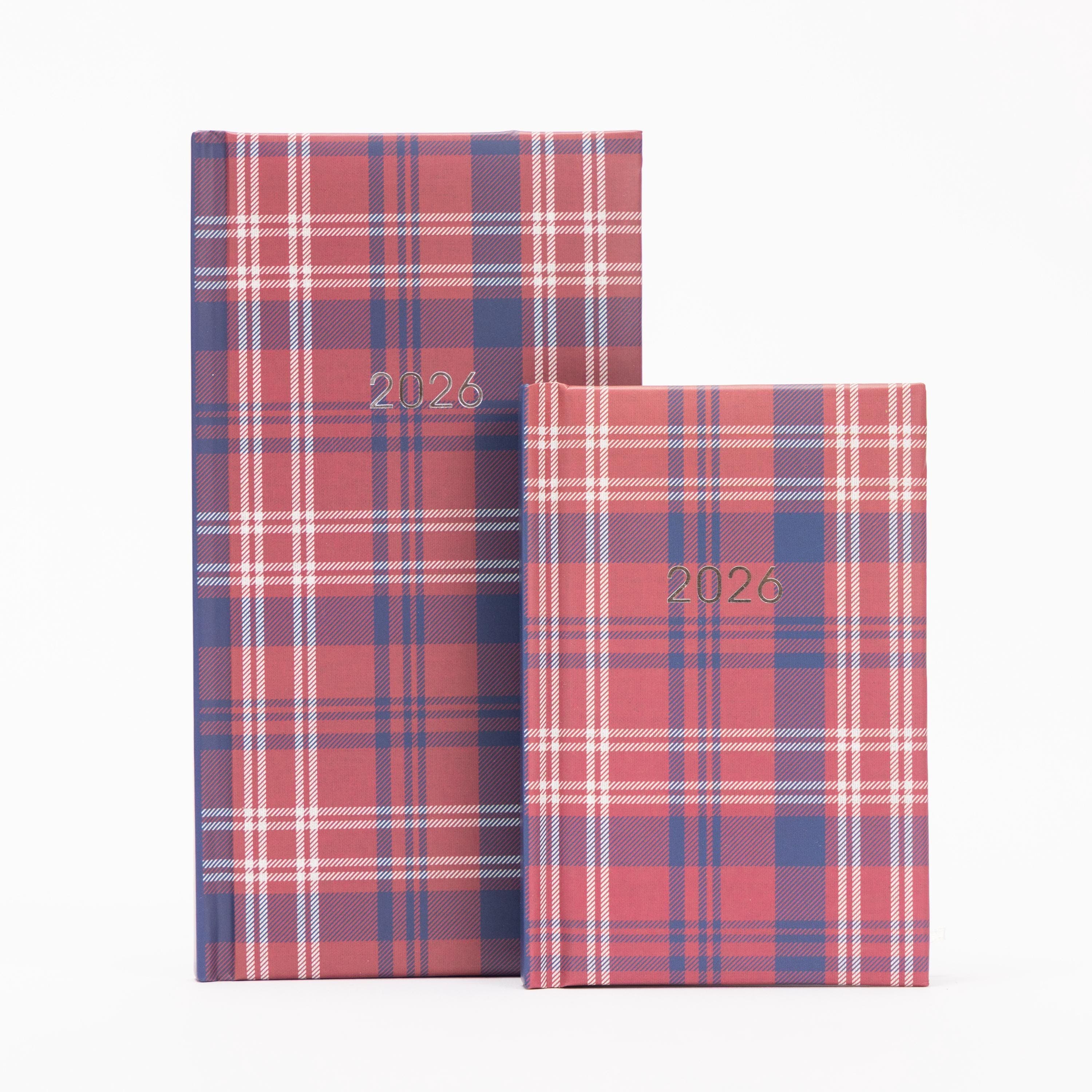 2026 Diary Tartan Slim Pocket Size Week to View 2026 Diaries Full Year