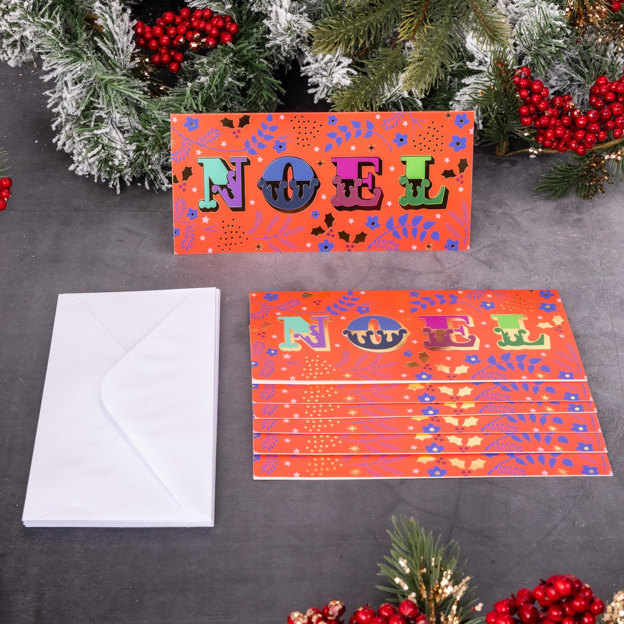 Christmas Cards 16 Card Pack Box Set Slim Photo Xmas Traditional Santa Snowman - image 5