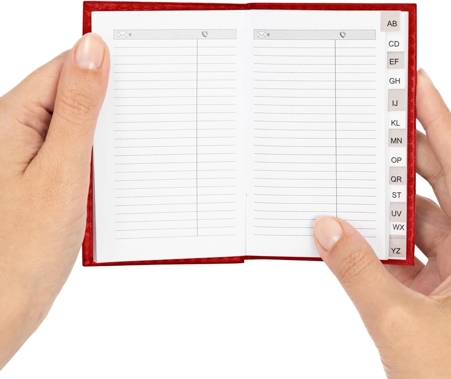 red Address Book  Executive Padded Notebook A-Z Pocket - image 5