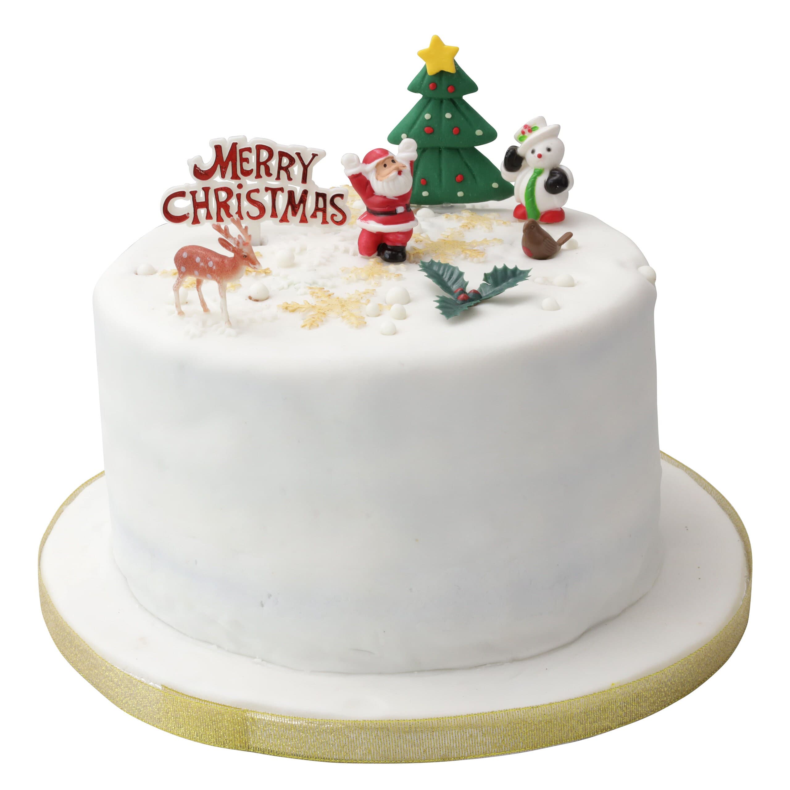 Merry Christmas Cake topper Decorations yule log cupcake toppers 7 piece SET - image 5