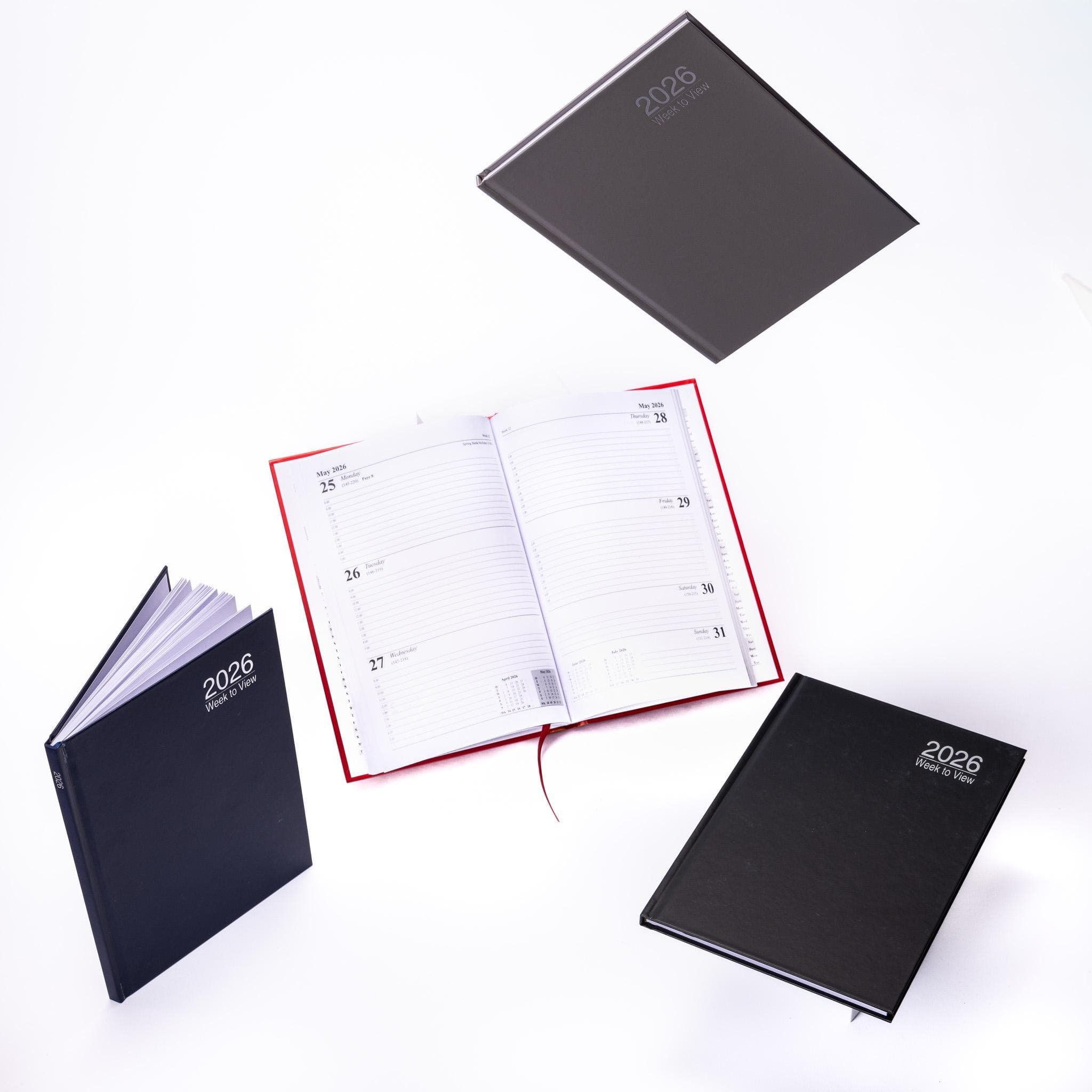 2026 A5 Week To View Diary Full Year Planner Organiser Hardback Cover With Times - image 3