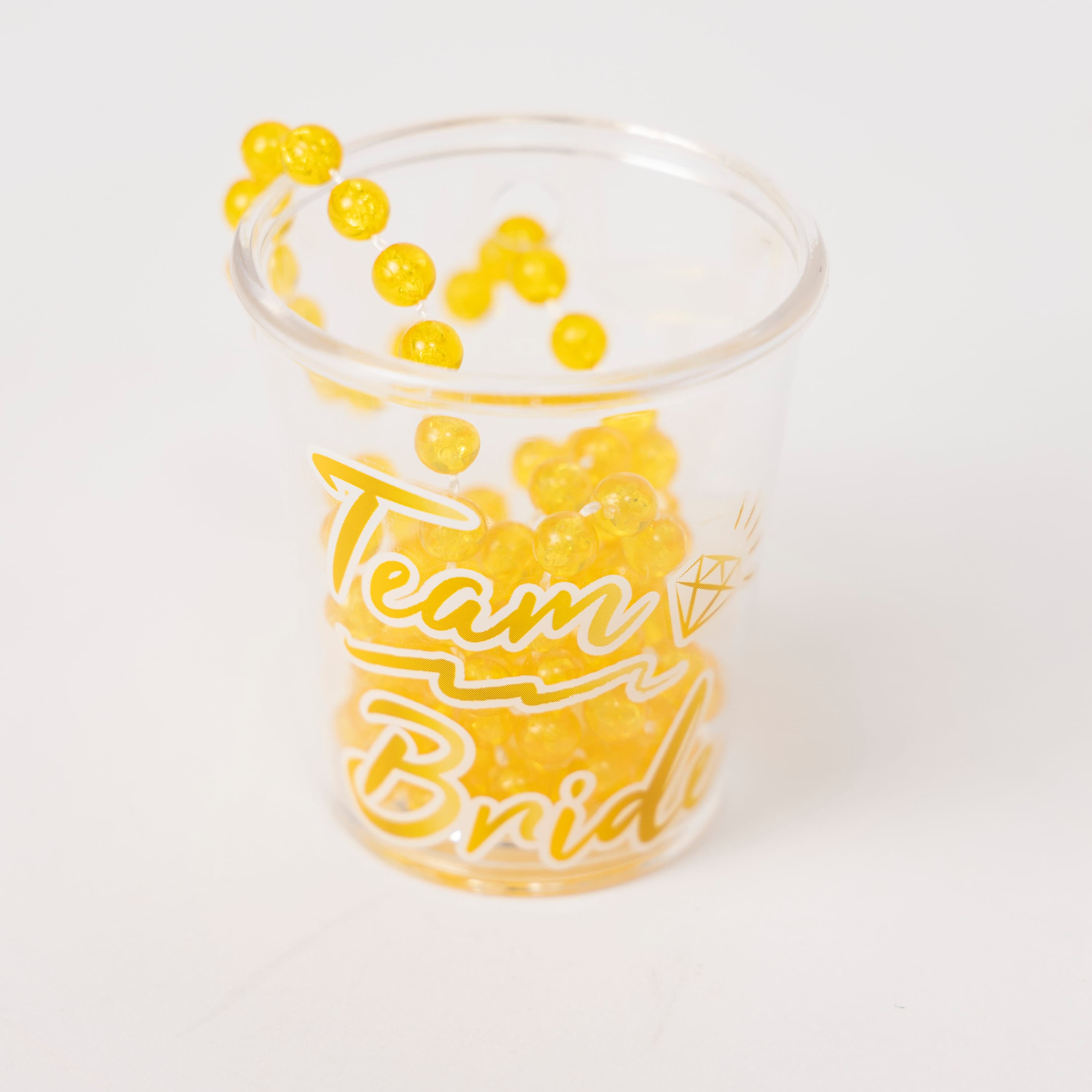 Team bride Yellow Hen Night Party bride to be Shot Glass Glasses & Necklace - image 4
