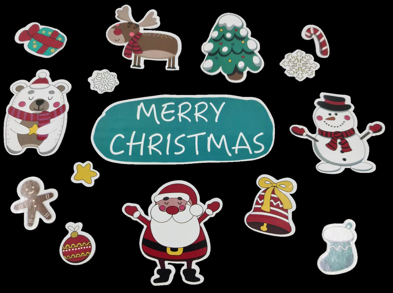 Christmas Magnets Fridge Santa Snowman Reindeer Snowflake Star Magnetic 13 x - image 4