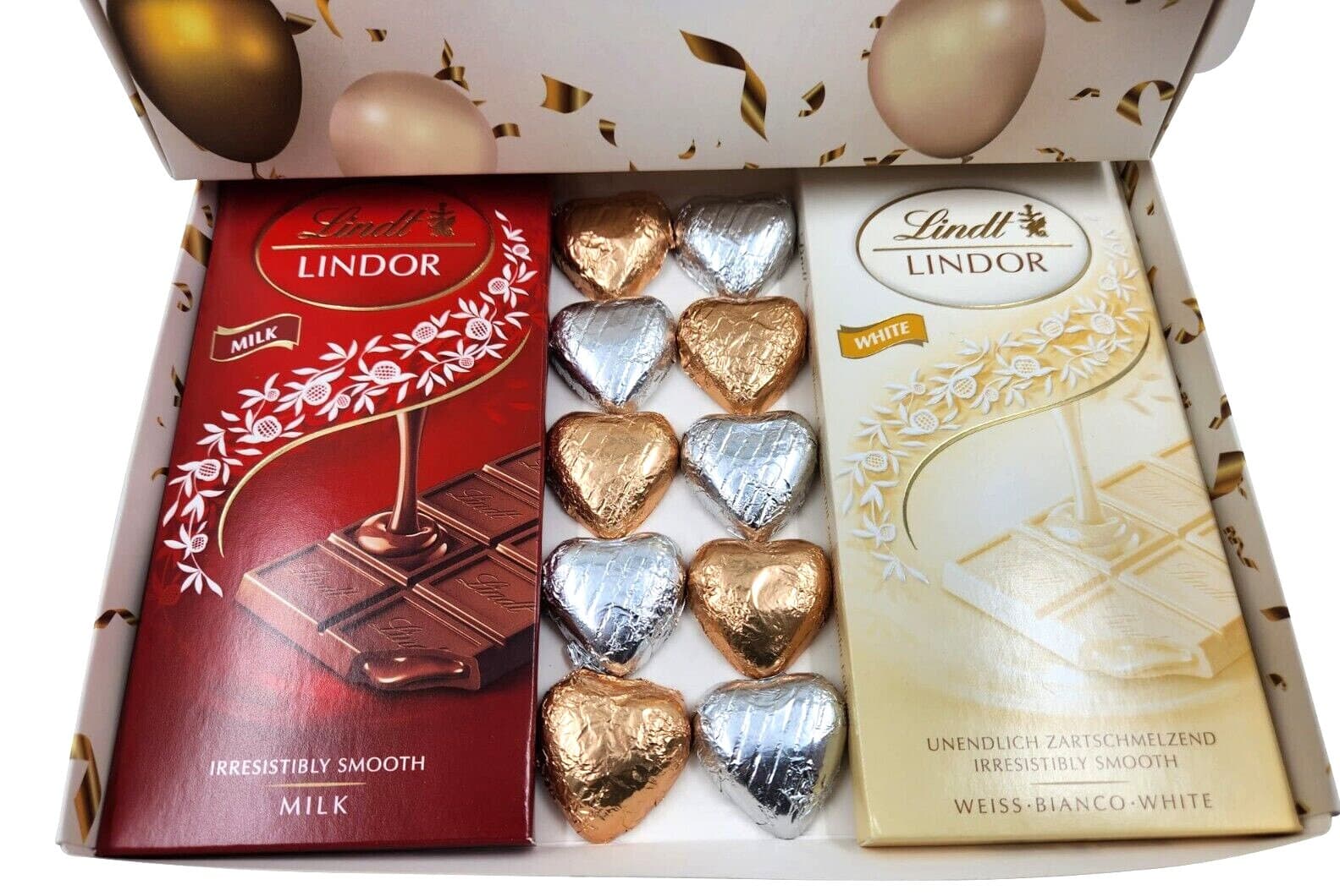 Lindt Lindor Milk White Chocolate Bars Hearts Hamper Gift Treat Happy Birthday - image 4