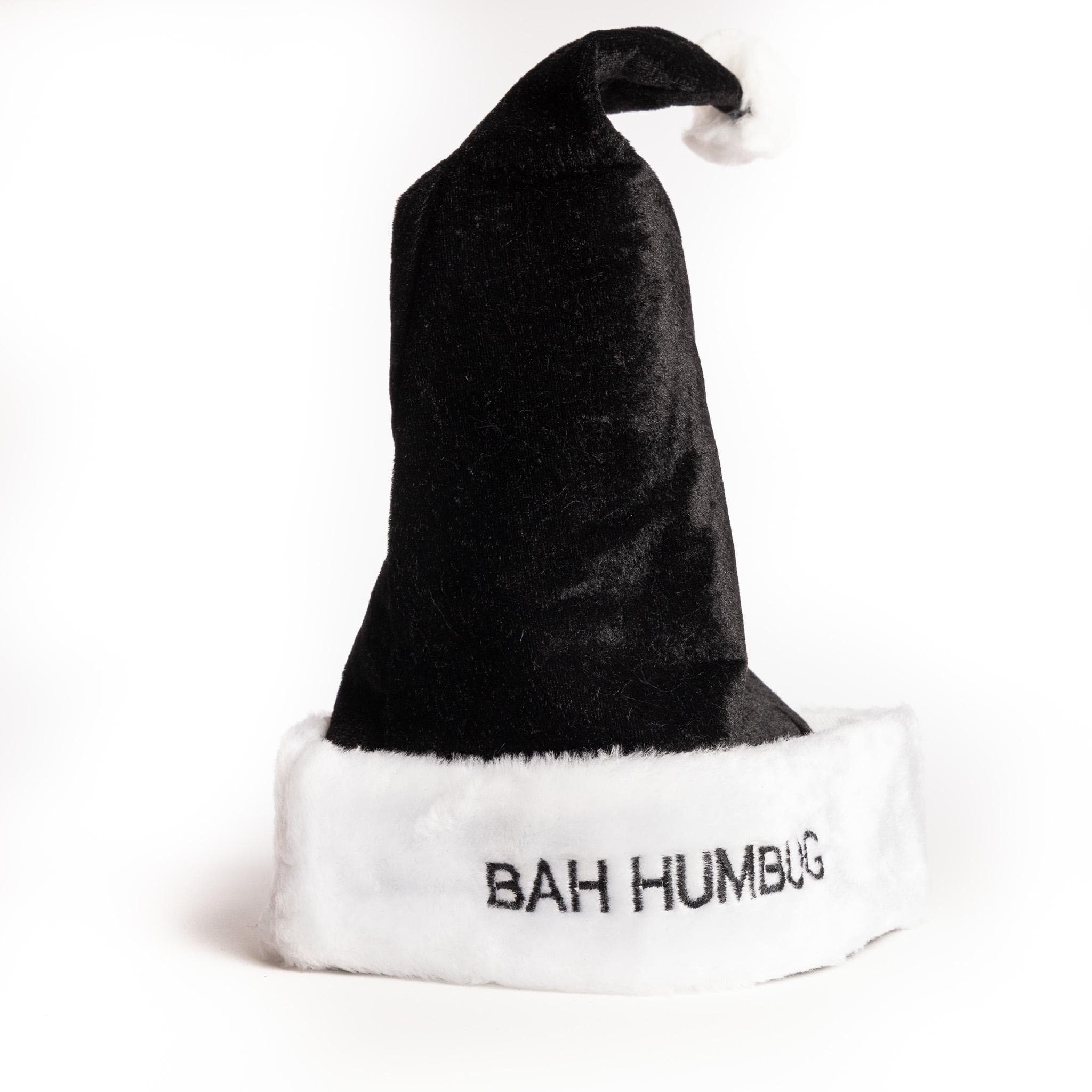 Father Christmas Santa Hat Party Deluxe Fancy Dress Bah Humbug Traditional black - image 4