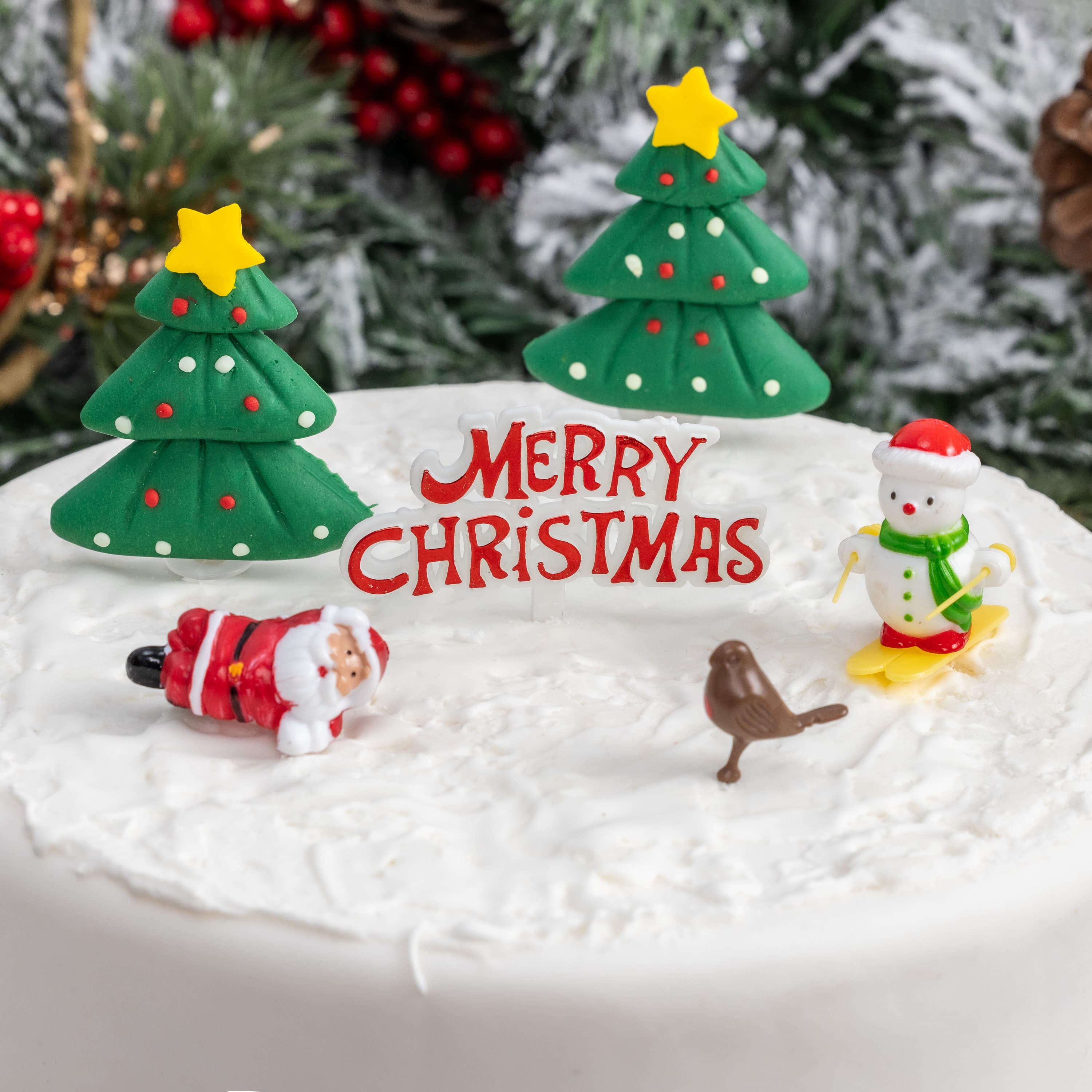 Christmas Cake Toppers: 6 Piece Kids Set, Reusable Decoration - image 5