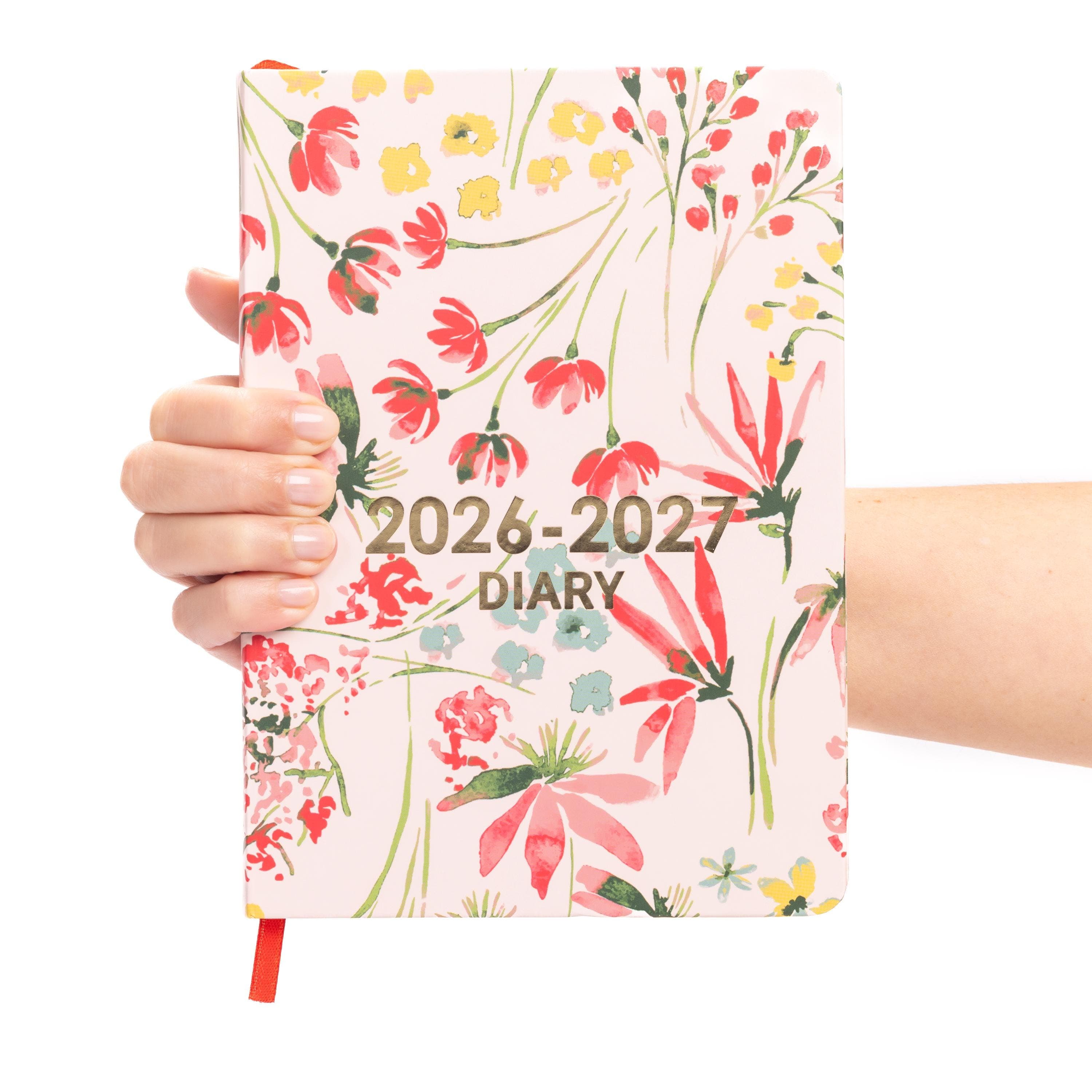 2026 -2027 Academic Diary A5 Day to Page Full Year Planner Desk Hardback