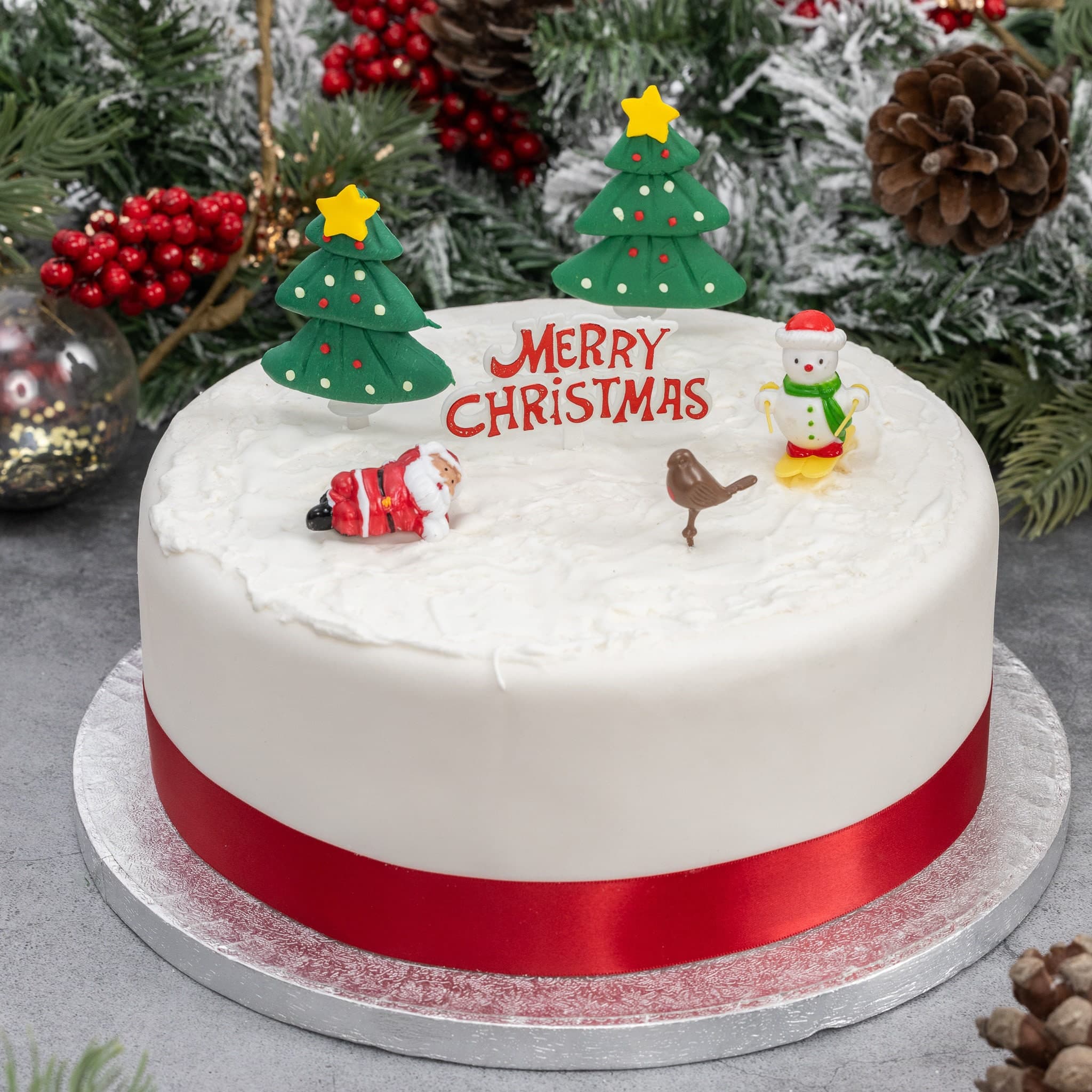 Christmas Cake Toppers: 6 Piece Kids Set, Reusable Decoration - image 3
