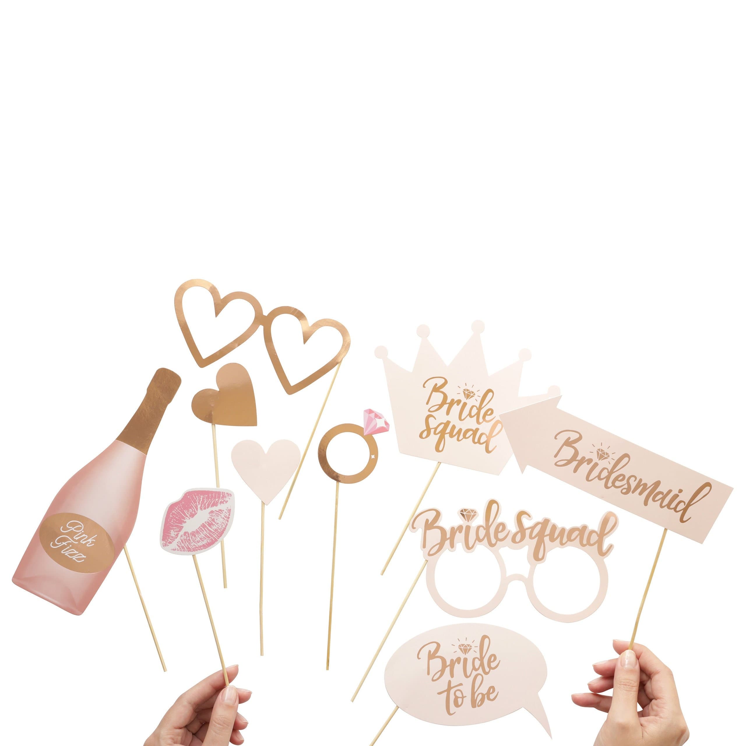 Hen Party Photo Booth Props: Pink & Rose Gold Selfie Props (Set of 10) - image 3