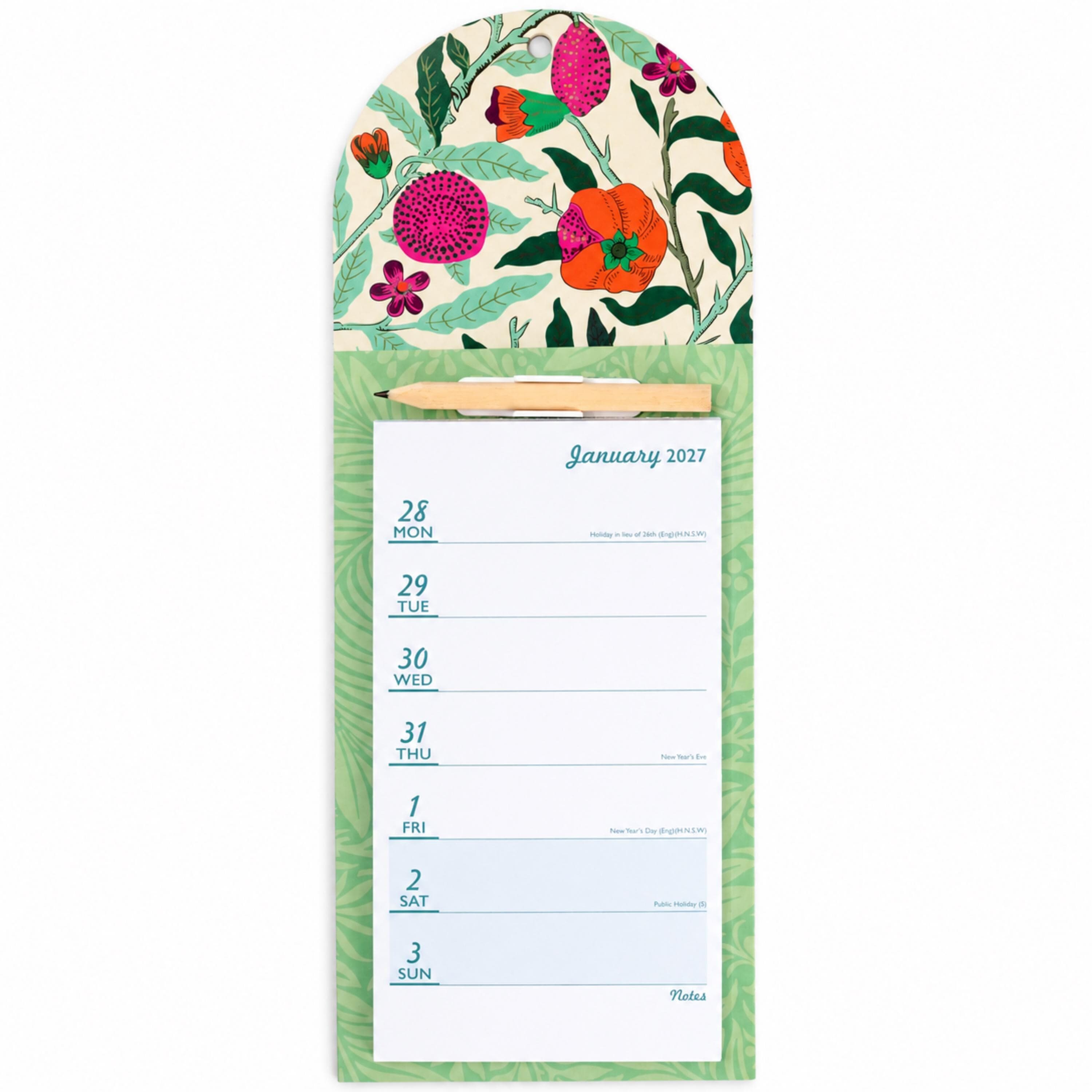 2027 Calendar Magnetic Fridge Weekly Planner Organiser Meal Notes & Pencil - image 3