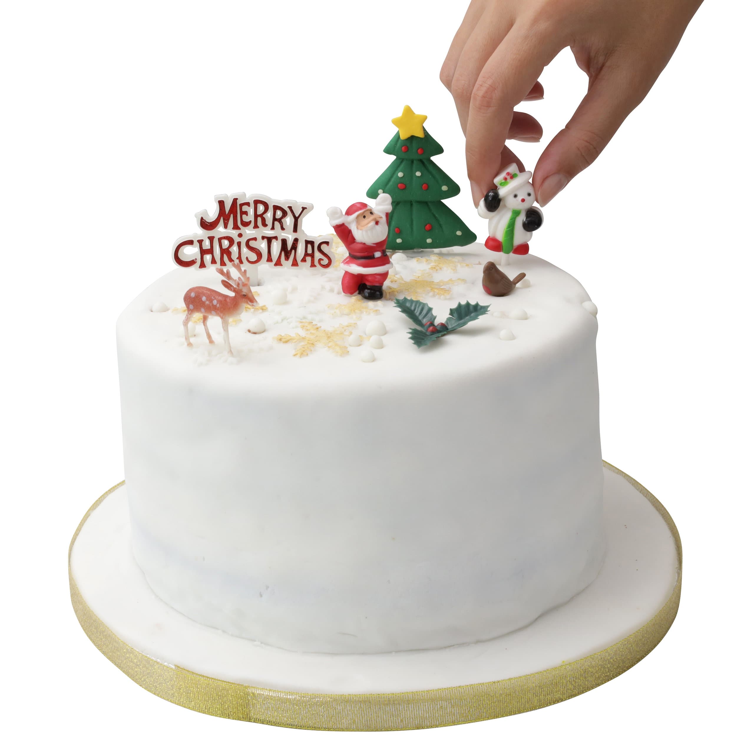 Merry Christmas Cake topper Decorations yule log cupcake toppers 7 piece SET - image 4